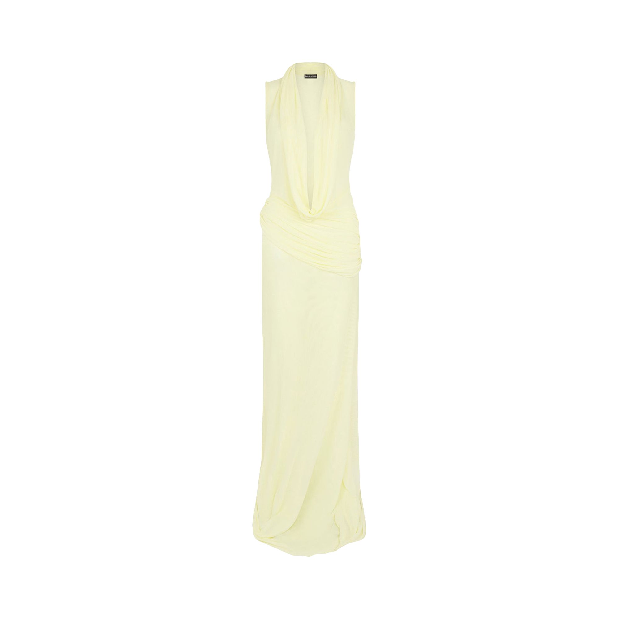 Pre-owned David Koma Plunge Neckline Sleeveless Gown 'yellow' | Women's Size 12