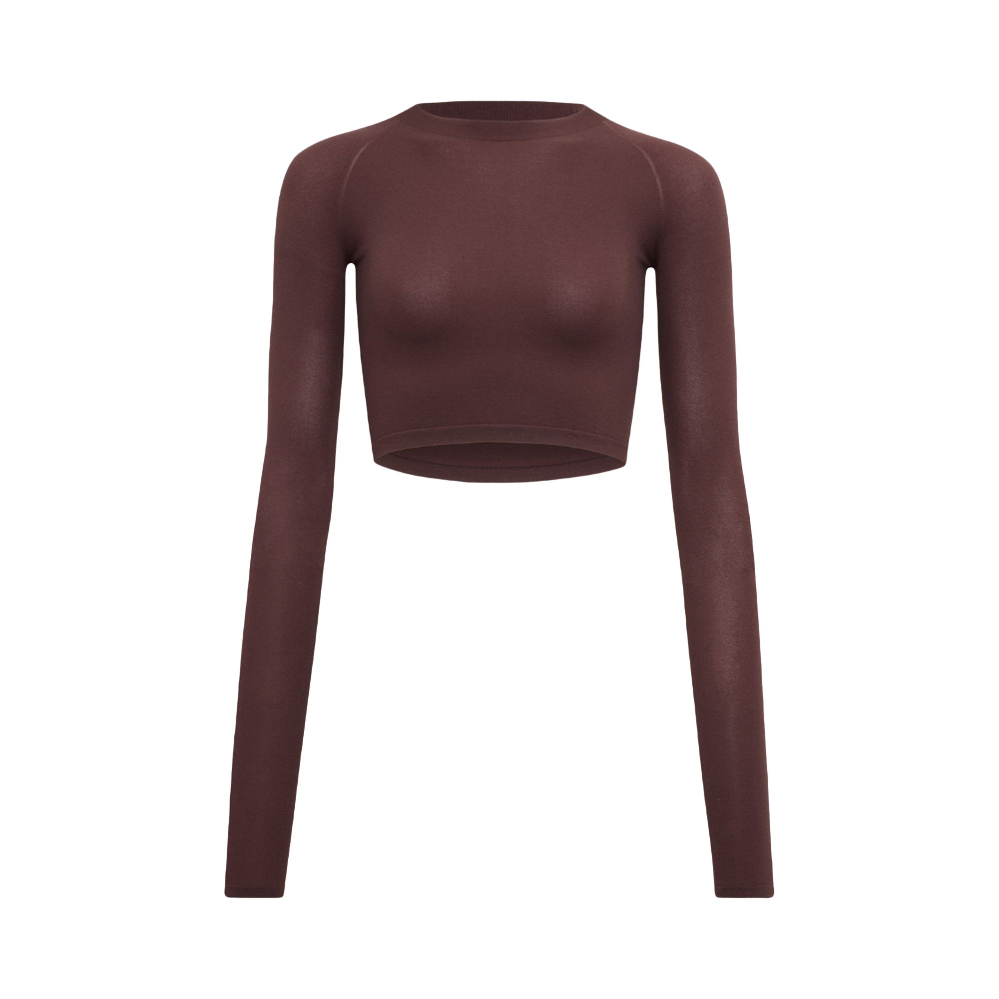 Pre-owned Alaïa Crop Top Long-sleeve 'chocolat' | Brown | Women's Size 36