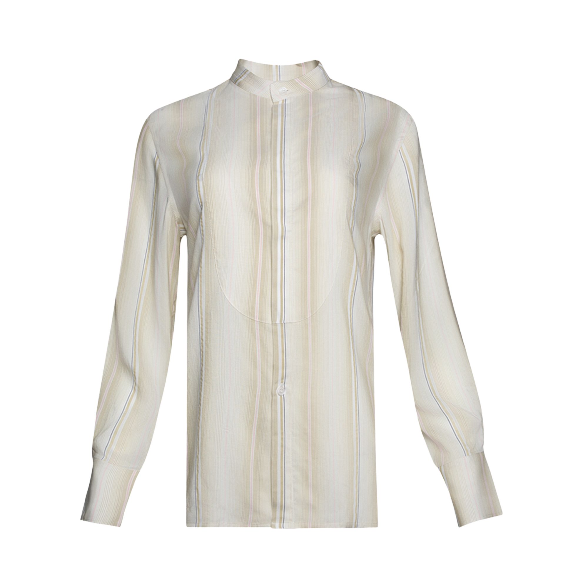 Pre-owned Victoria Beckham Bib Detail Blouse 'pistachio / Antique Pink' | Green | Women's Size 4