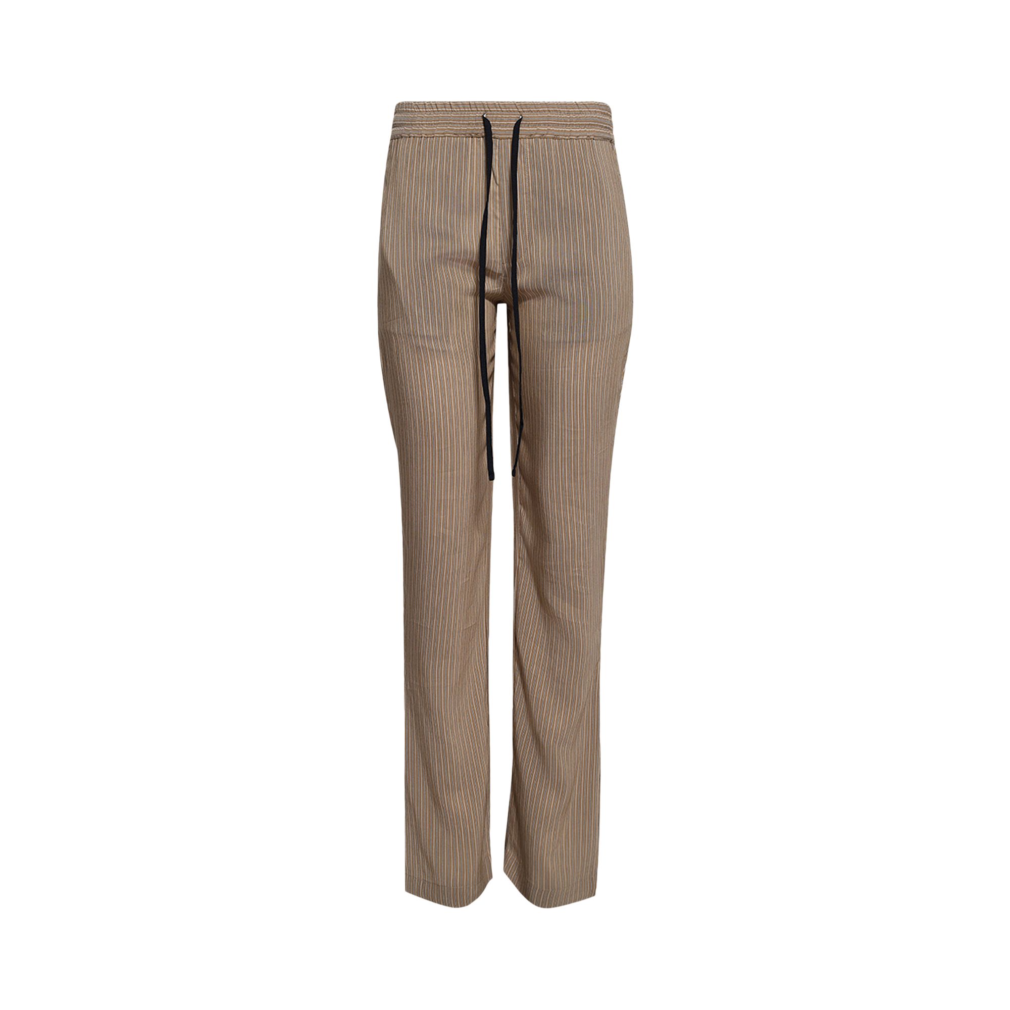 Pre-owned Victoria Beckham Pleat Detail Pyjama Trouser 'tobacco/midnight' | Brown | Women's Size 4