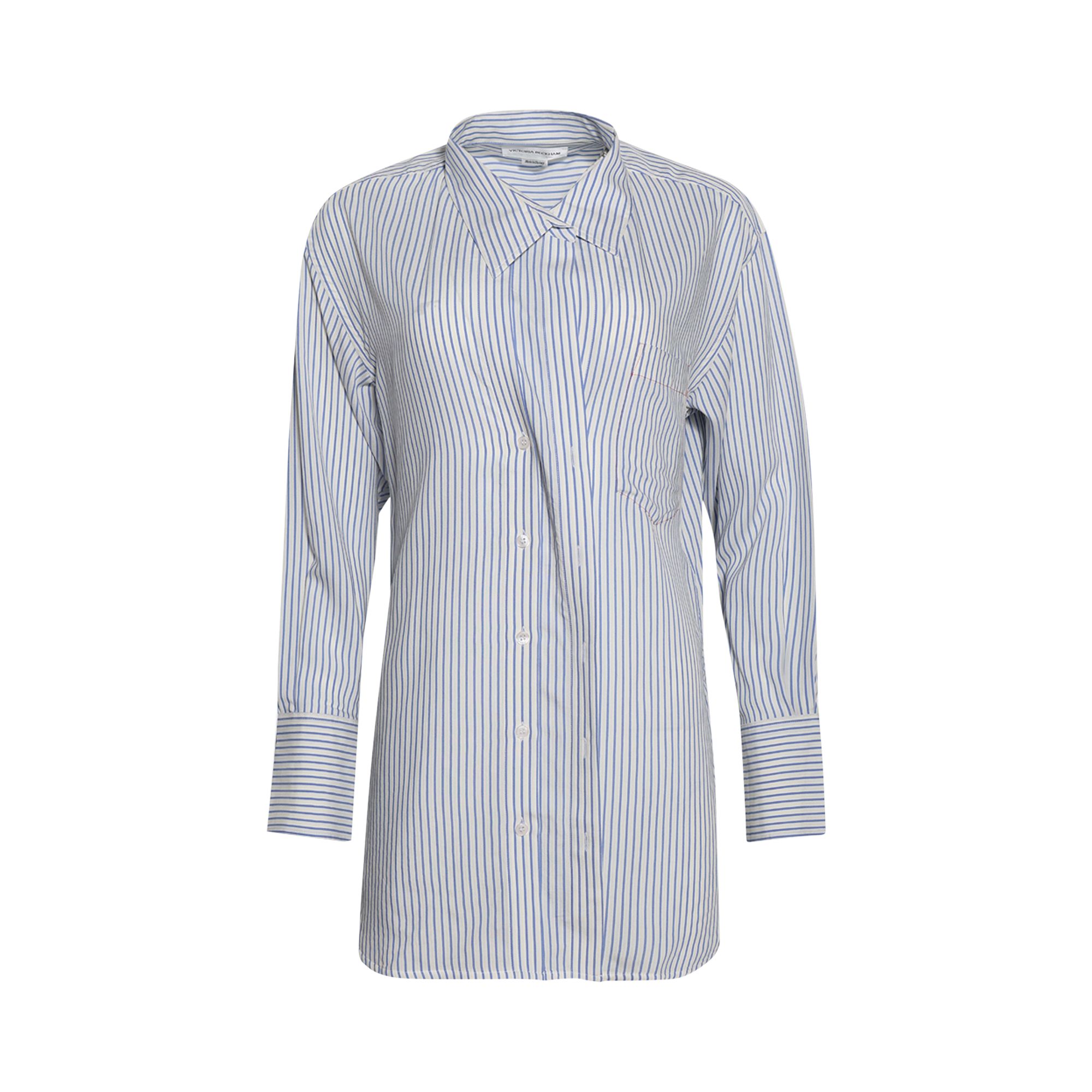 Pre-owned Victoria Beckham Wrap Tuck Detail Blouse 'white/regatta/ice Lemon' | Women's Size 12
