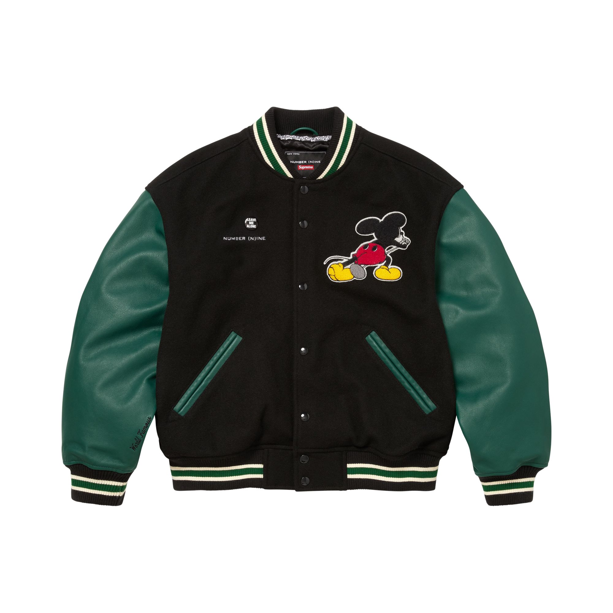 Pre-owned Supreme X Number (n)ine X Mickey Mouse Varsity Jacket 'black' | Men's Size Xl