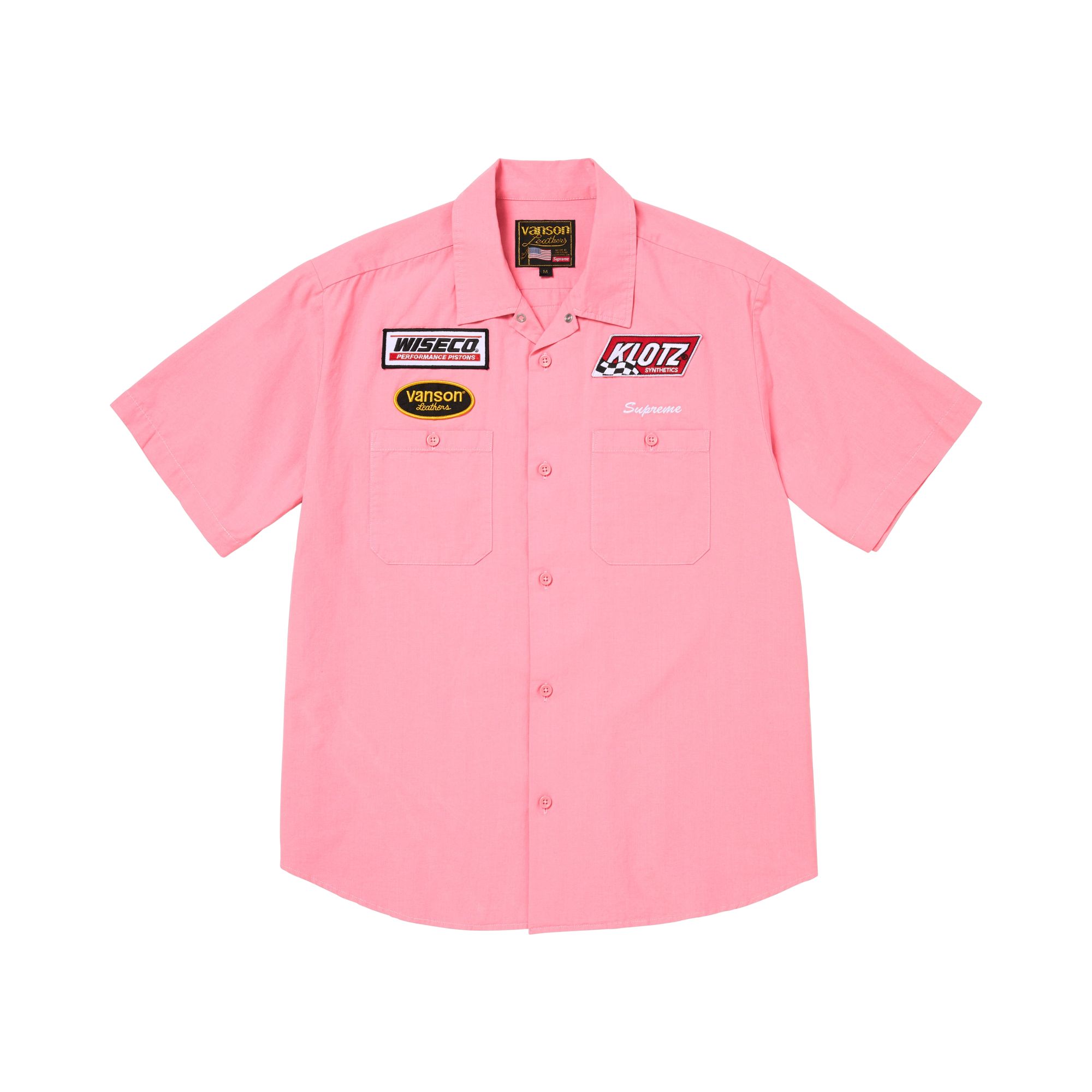 Pre-owned Supreme X Vanson Leathers Short-sleeve Work Shirt 'pink' | Men's Size S
