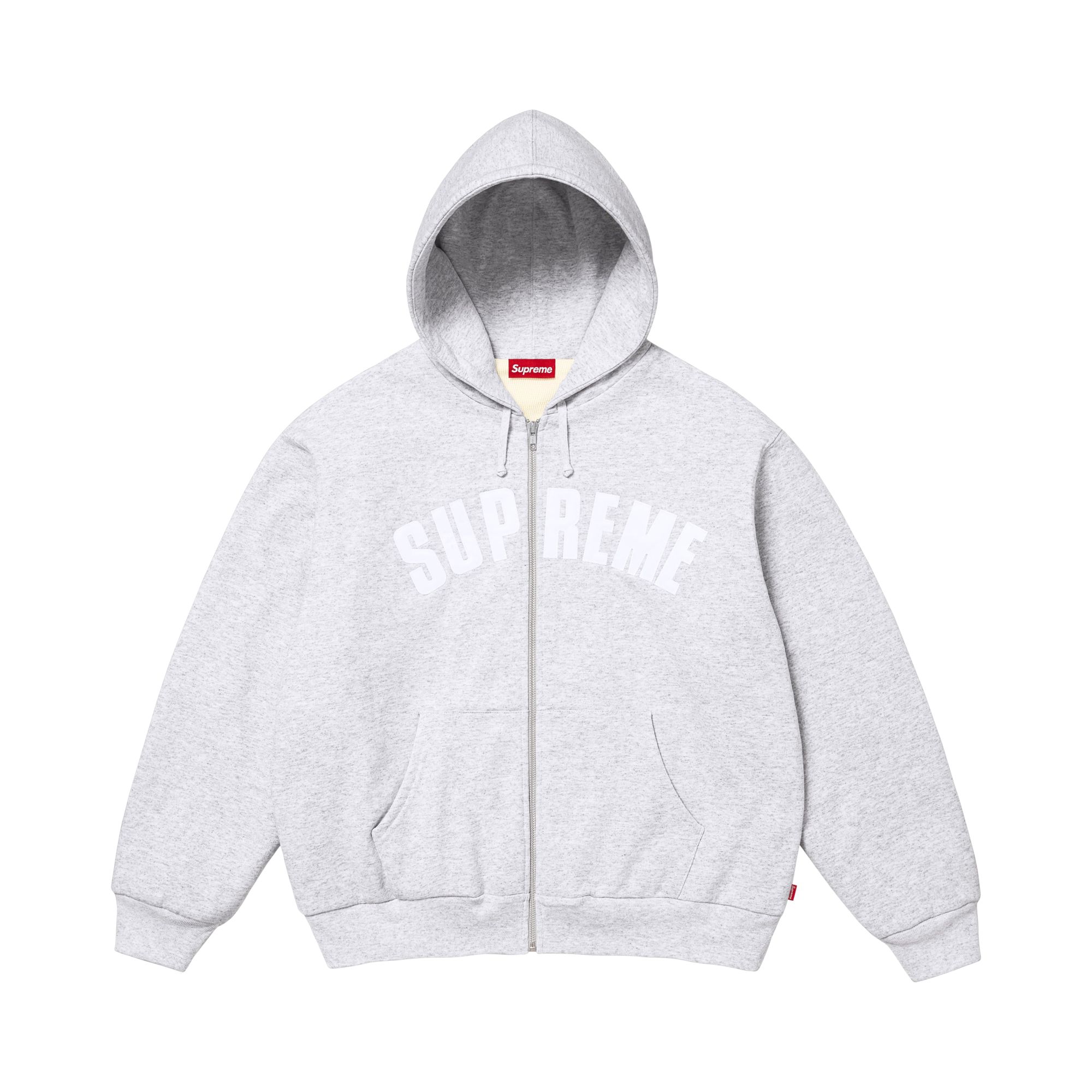 Pre-owned Supreme Arc Thermal Lined Zip Up Hooded Sweatshirt 'ash Grey' | Men's Size M In Gray
