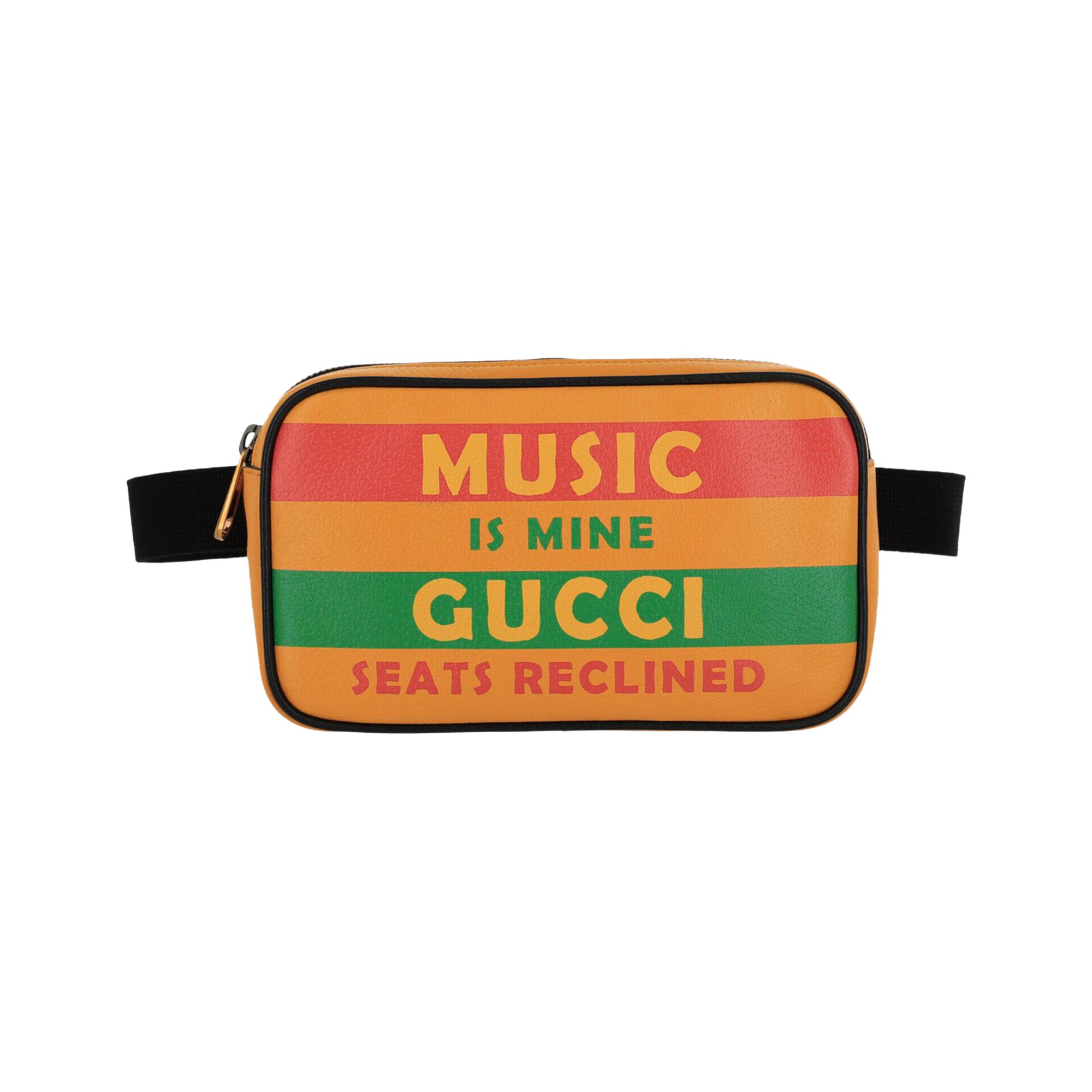 Pre-owned Gucci Music Is Mine Leather Belt Bag 'yellow' | Men's Size 110