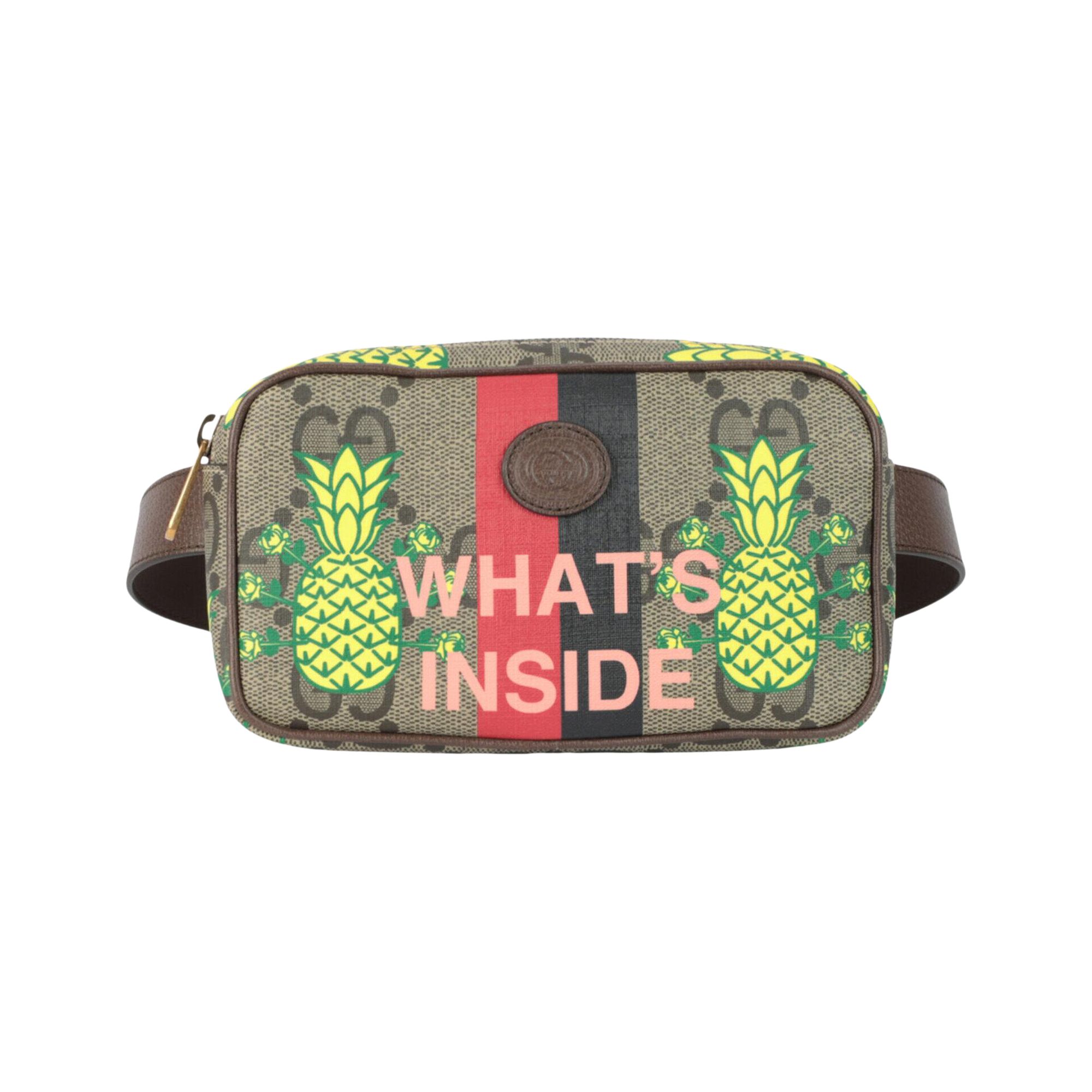 Pre-owned Gucci Pineapple Gg Supreme Belt Bag 'brown' | Men's Size 95