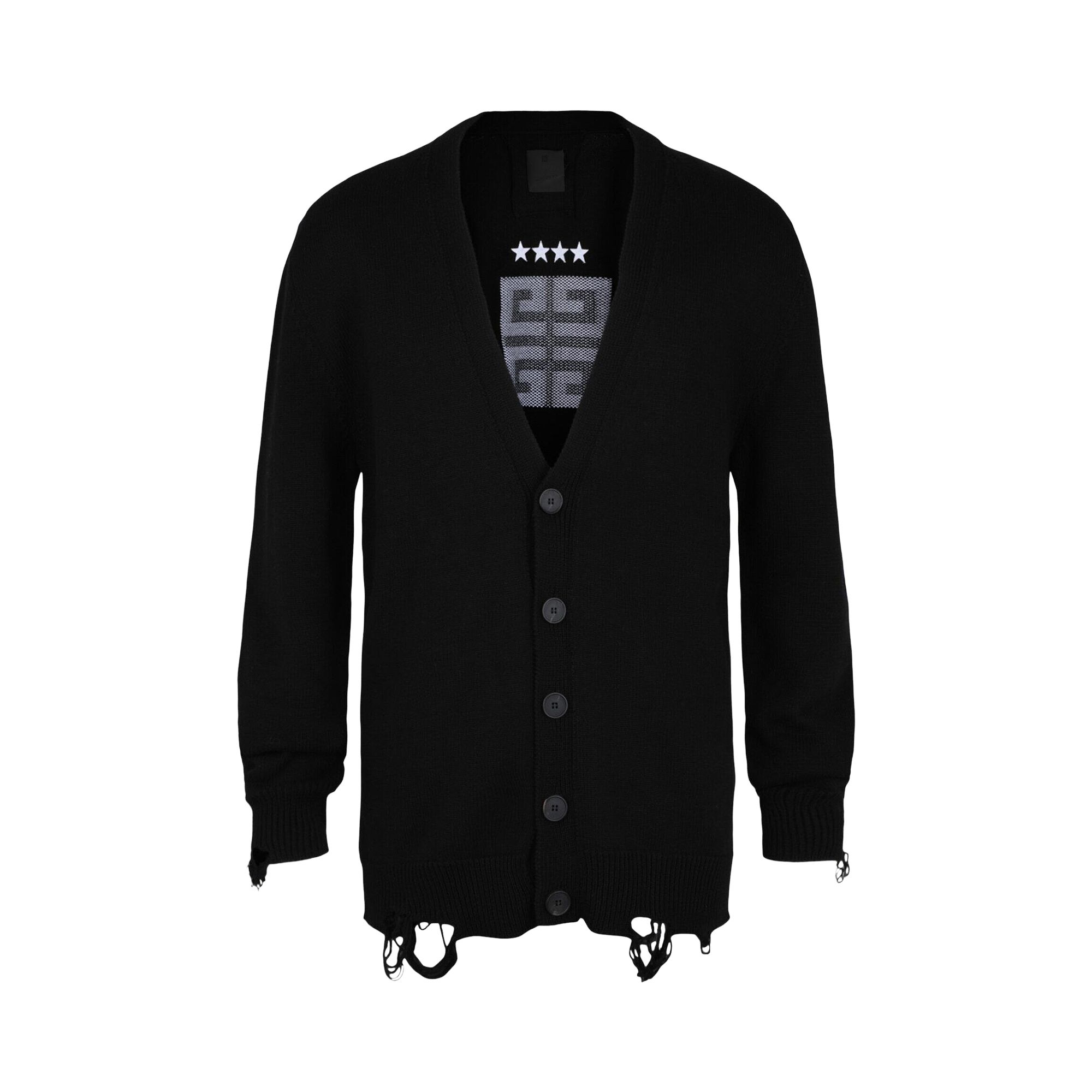 Pre-owned Givenchy Embroidered Star 4g Logo Cardigan 'black/white' | Men's Size M