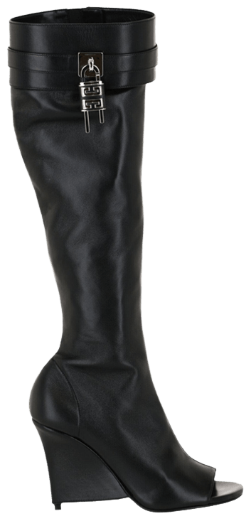 Givenchy Wmns Shark Lock Stiletto Sandal Boot Black