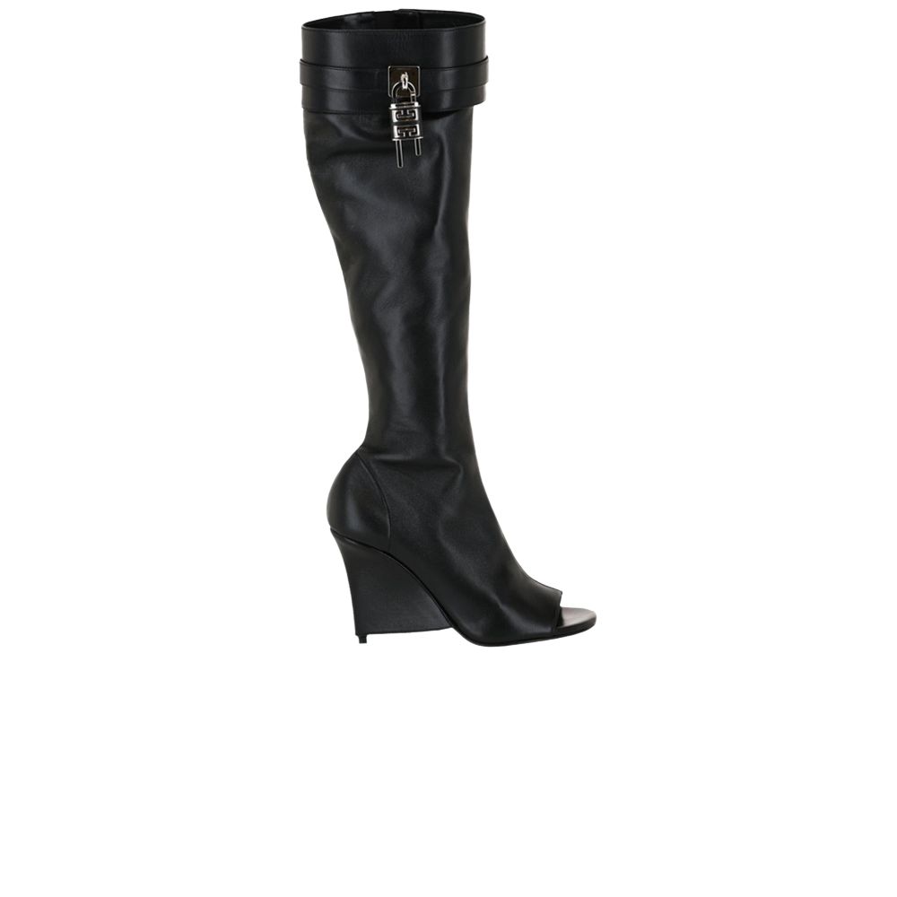 Pre-owned Givenchy Wmns Shark Lock Stiletto Sandal Boot 'black' | Women's Size 37