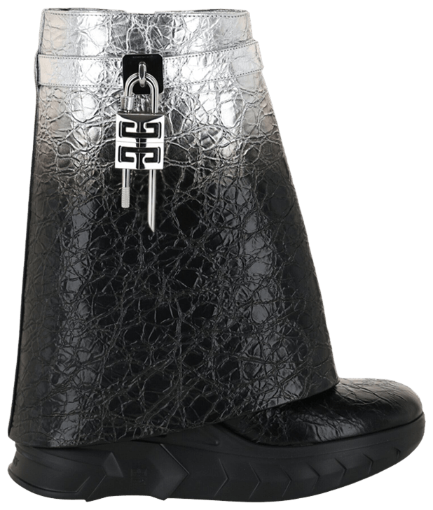 Givenchy Wmns Shark Lock Biker Ankle Boot Black Silver