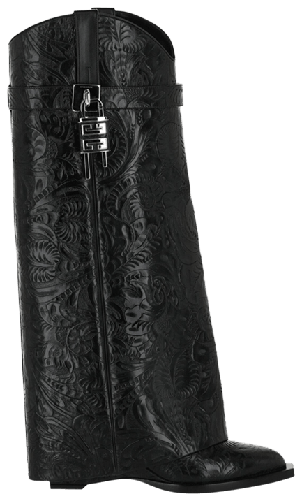 Givenchy Wmns Shark Lock Cowboy Boot Black