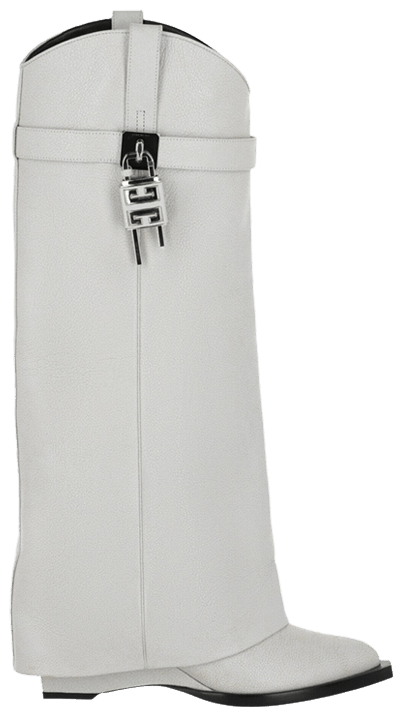Givenchy Wmns Shark Lock Cowboy Boot Ivory