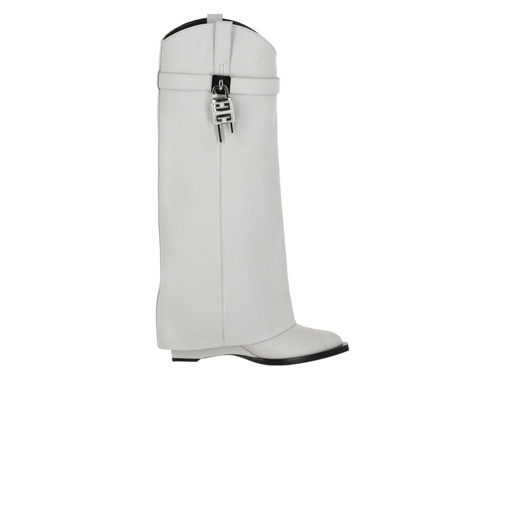 Pre-owned Givenchy Wmns Shark Lock Cowboy Boot 'ivory' | White | Women's Size 37.5