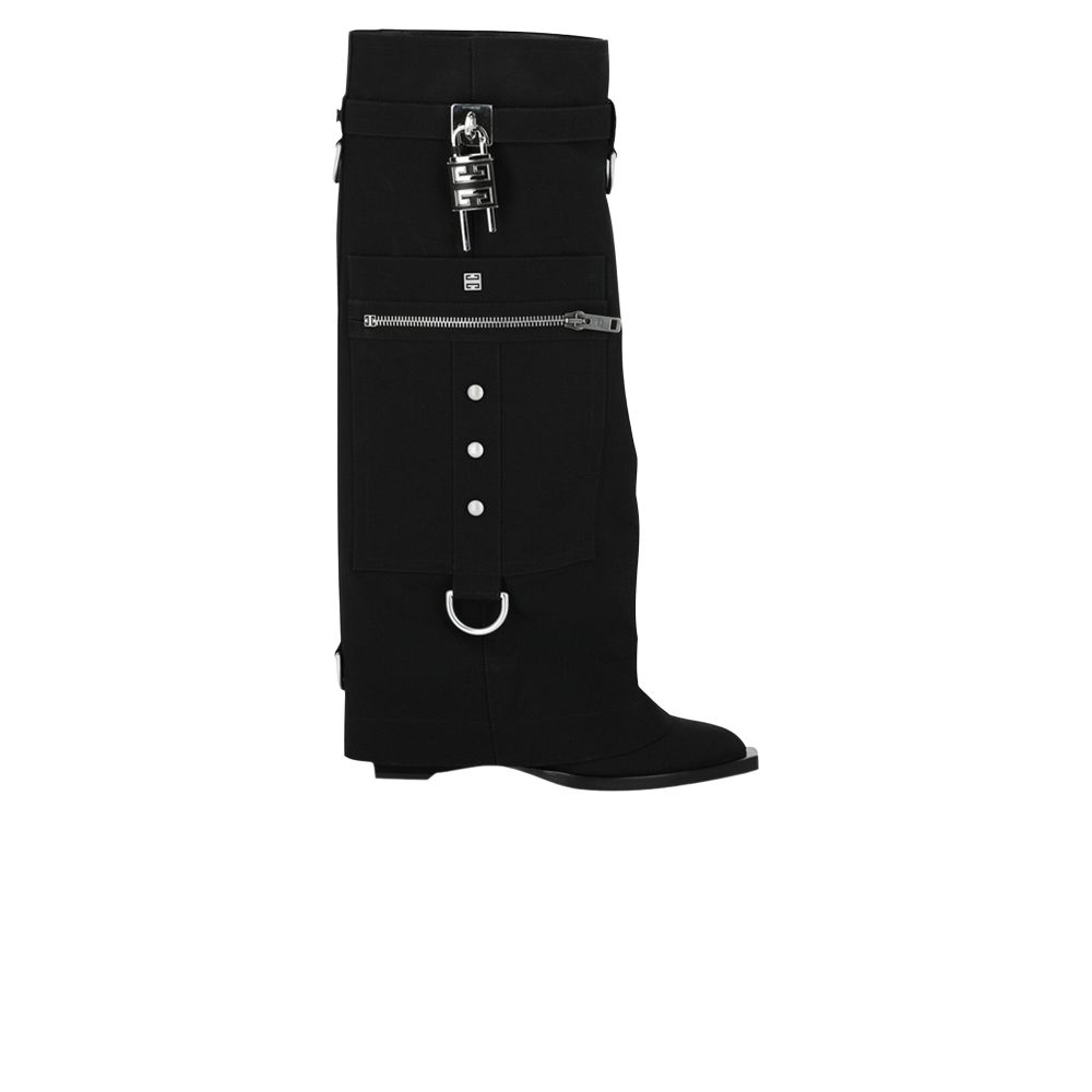 Pre-owned Givenchy Wmns Shark Lock Cowboy Boot 'black' | Women's Size 39