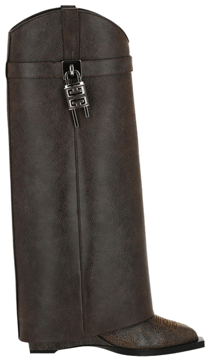 Givenchy Wmns Shark Lock Cowboy Boot Walnut