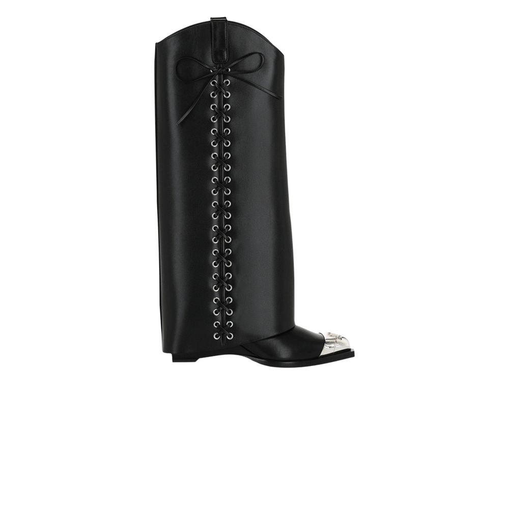 Pre-owned Givenchy Wmns Shark Lock Cowboy Boot 'black' | Women's Size 40