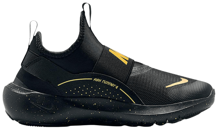 Nike Flex Runner 4 GS Black Metallic Gold