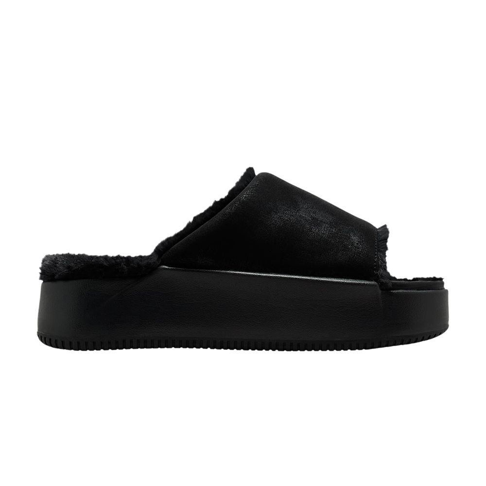 Pre-owned Nike Wmns Calm Elevation Fur Slide 'black' | Women's Size 12