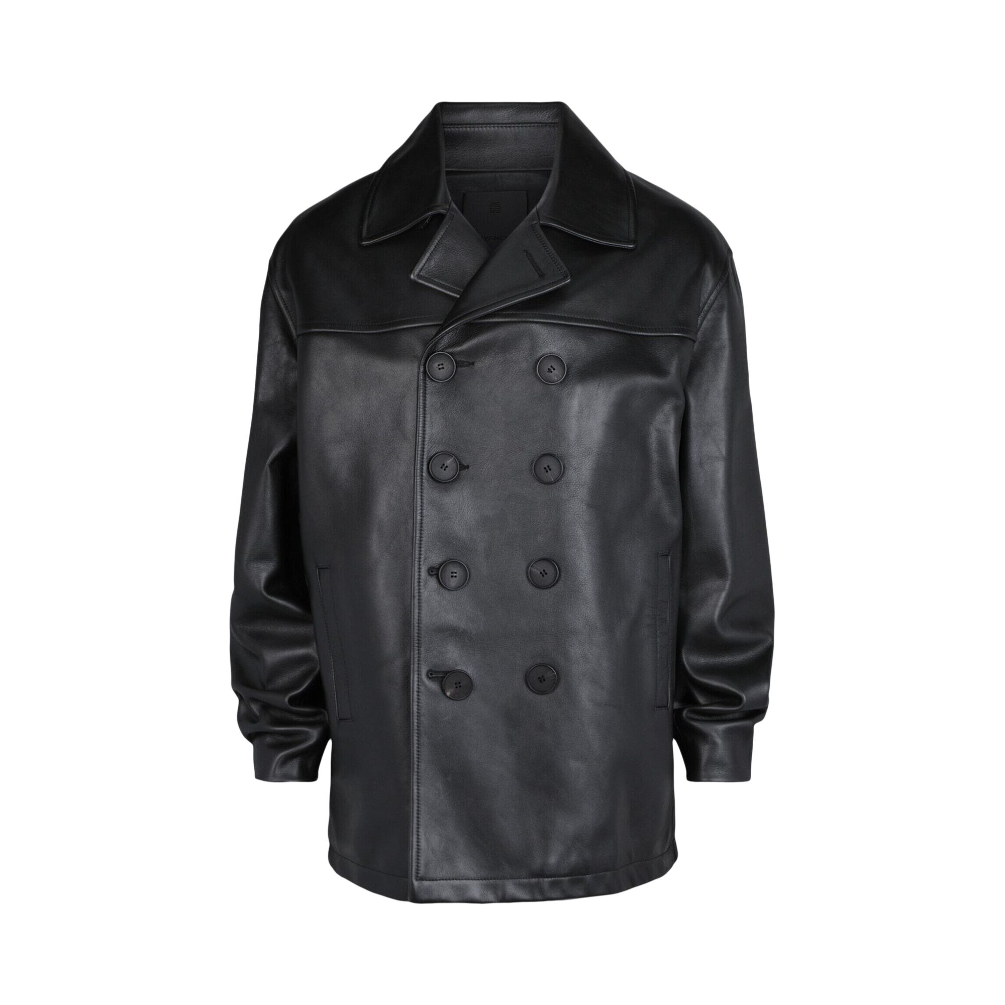 Pre-owned Givenchy Leather Peacoat 'black' | Men's Size 50