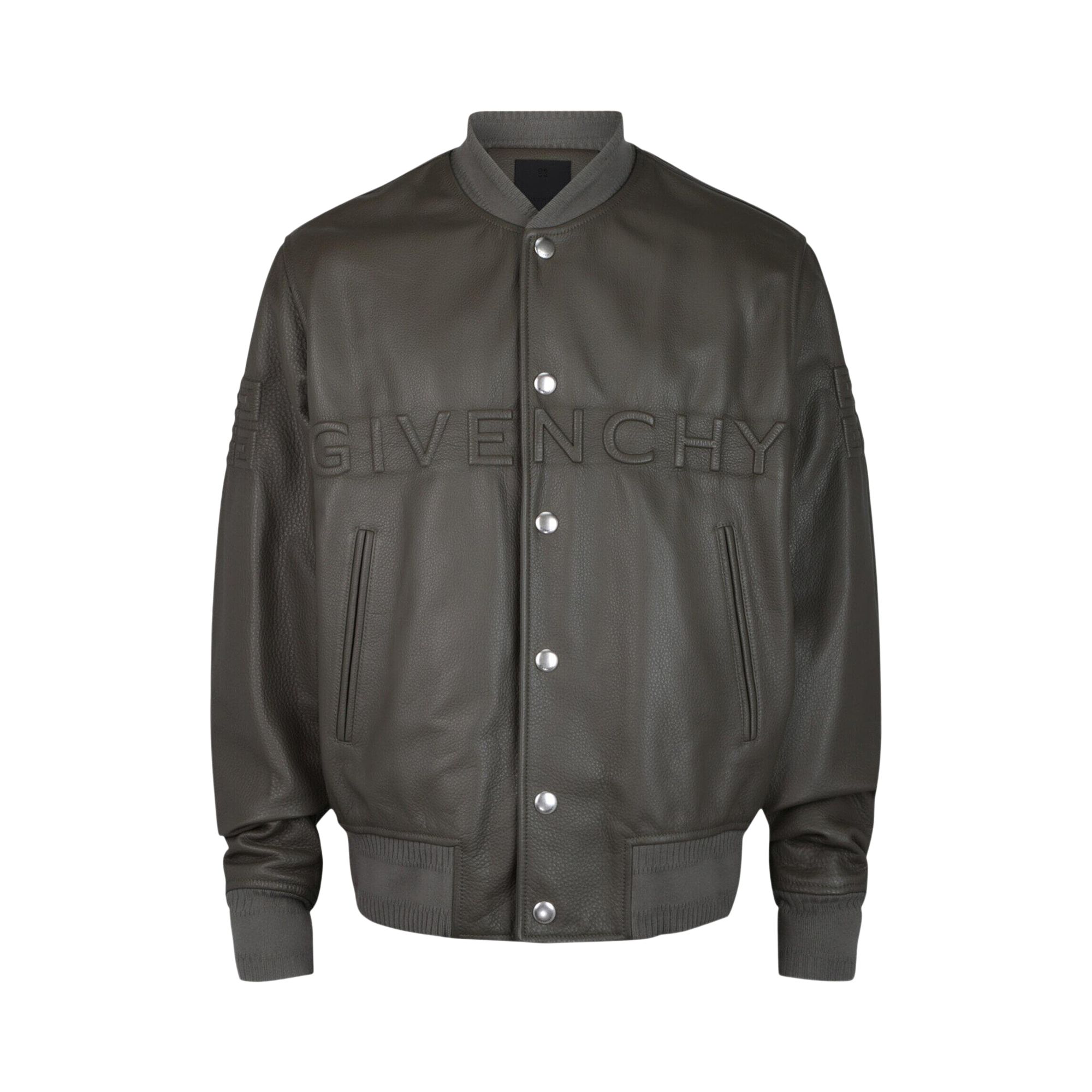 Pre-owned Givenchy Embossed Logo Bomber Jacket 'khaki' | Tan | Men's Size 48 In Brown