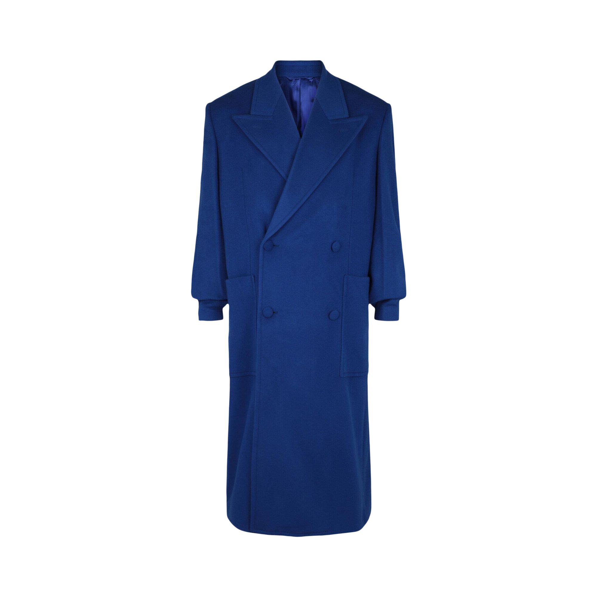 Pre-owned Givenchy Oversized Wool Blend Long Coat 'royal Blue' | Men's Size 50