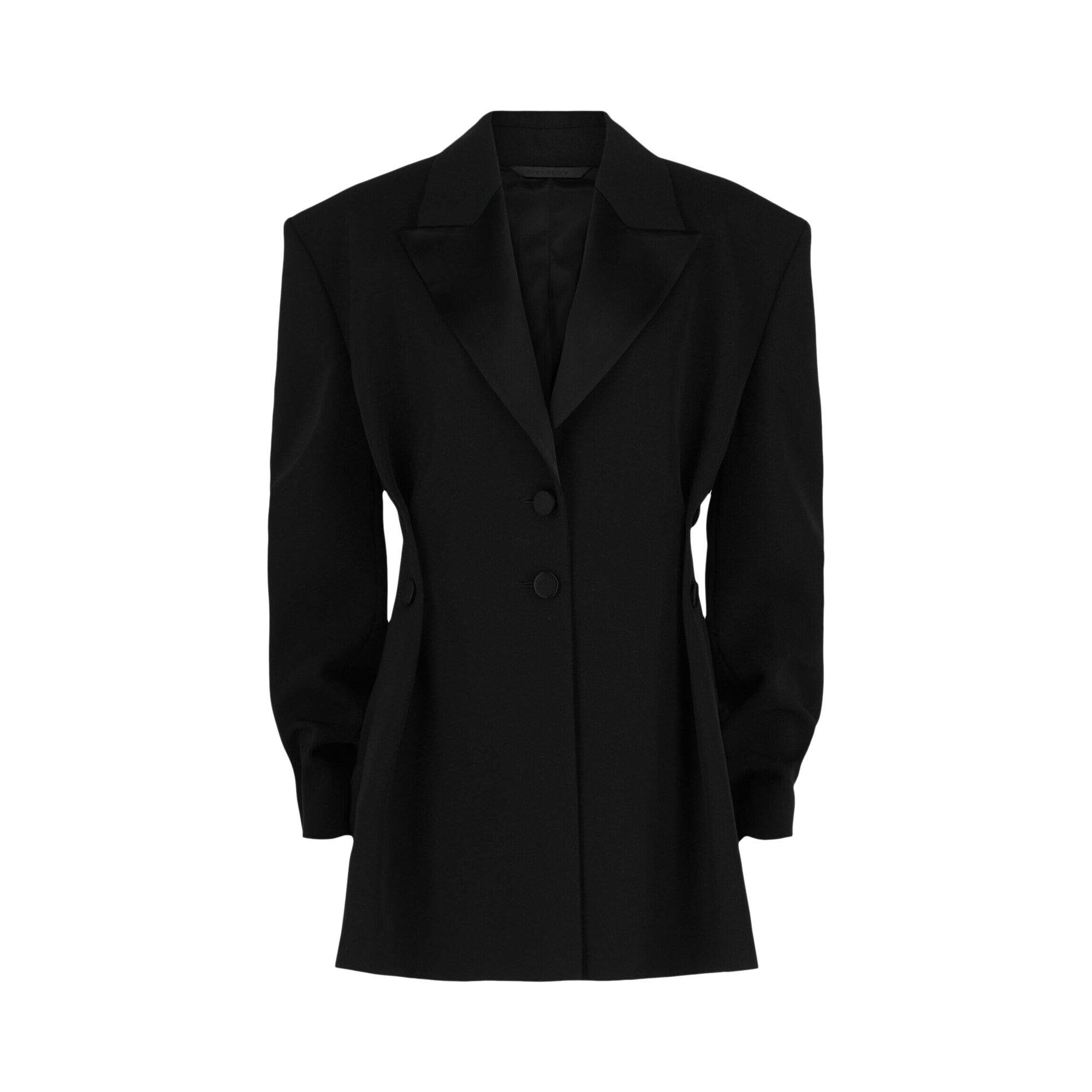 Pre-owned Givenchy Pleated Single Breasted Blazer 'black' | Women's Size 42
