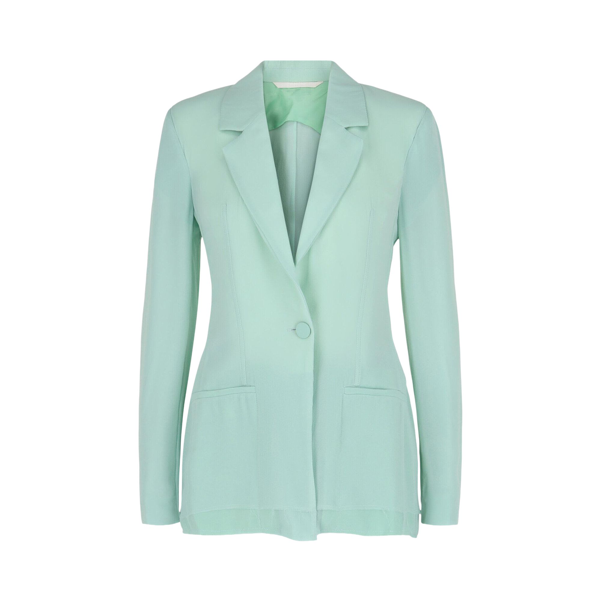Pre-owned Givenchy Single Breasted Sheer Silk Blazer 'green Mint' | Women's Size 36