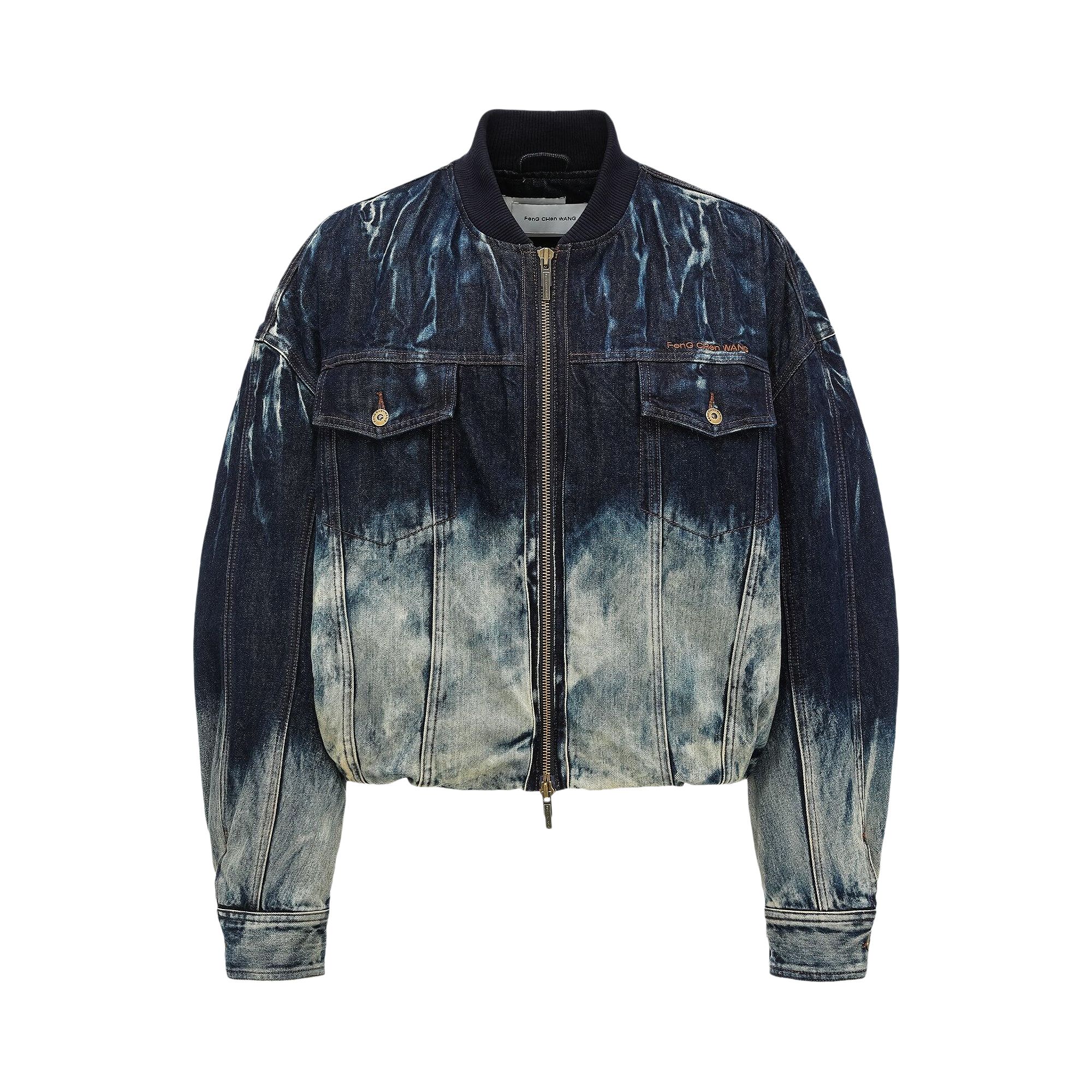 Pre-owned Feng Chen Wang Deconstructed Gradient Denim Jacket 'blue Grey' | Men's Size Xl In Gray