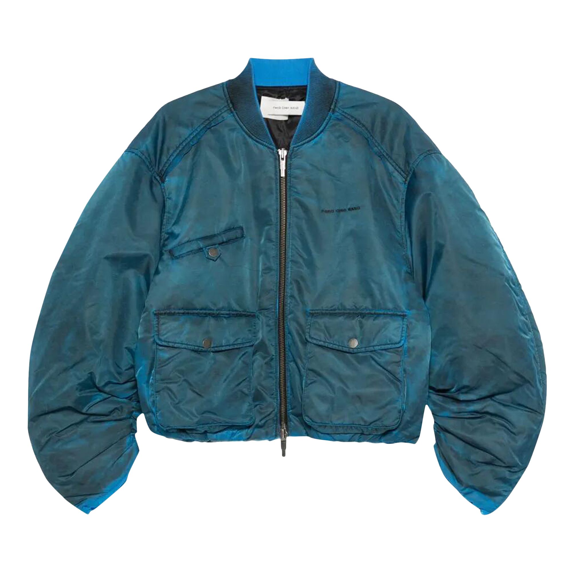 Pre-owned Feng Chen Wang Multi Pocket Cargo Jacket 'washed Prussian Blue' | Men's Size M