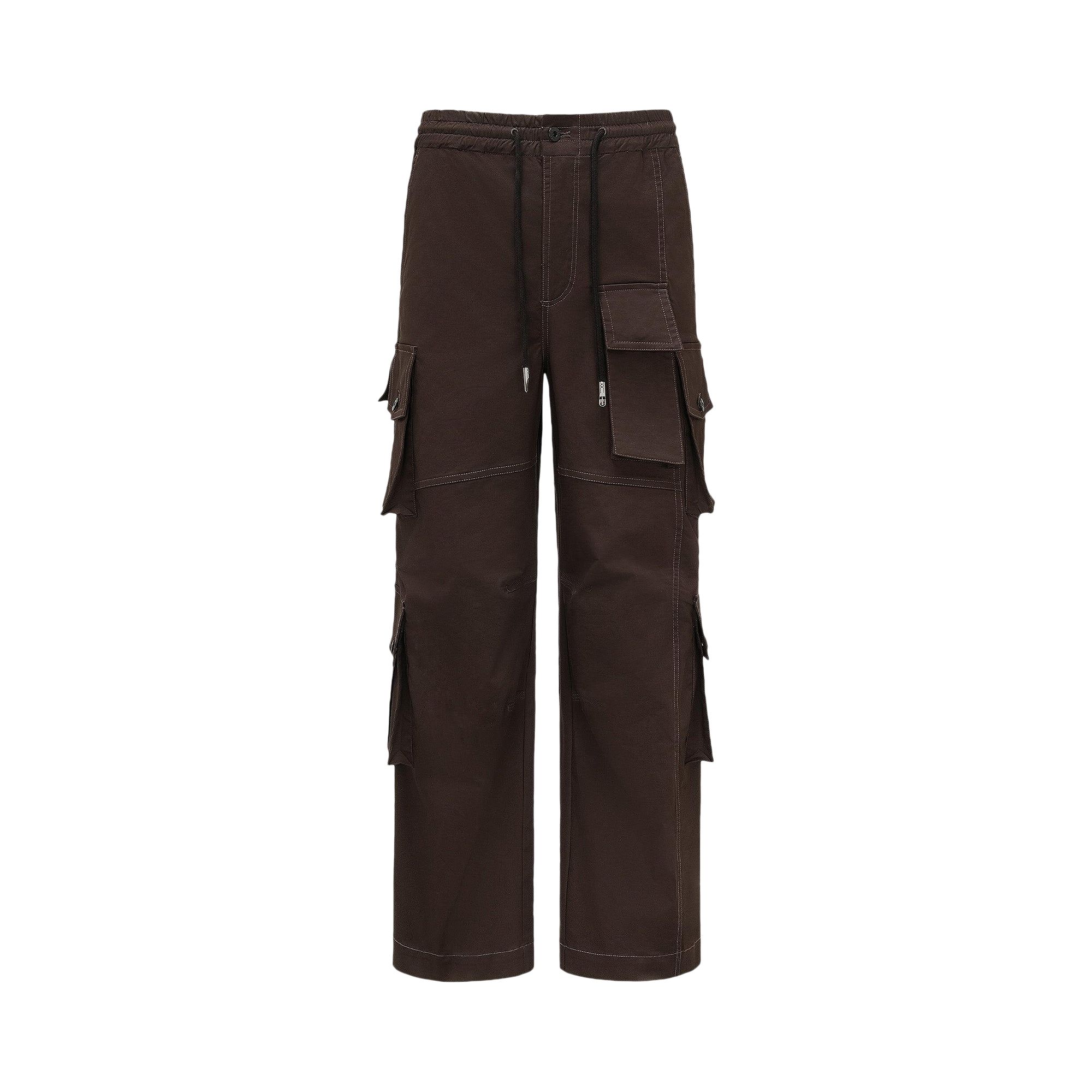 Pre-owned Feng Chen Wang Deconstructed Cargo Trousers 'dark Brown' | Men's Size M