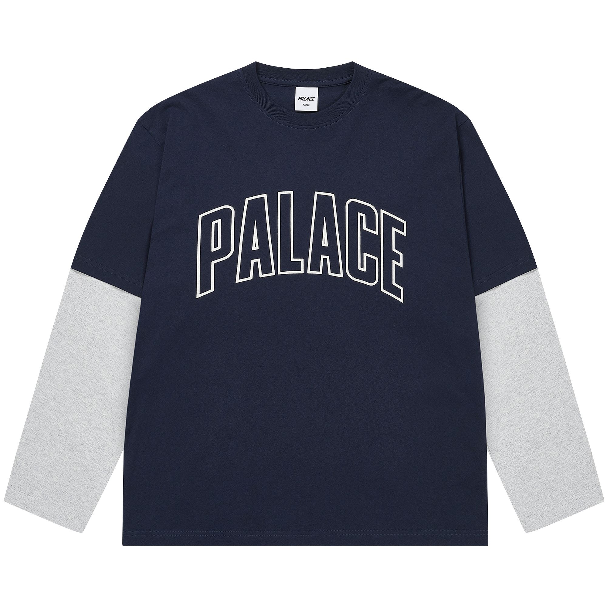 Pre-owned Palace Surprisingly Long-sleeve 'navy/grey Marl' | Blue | Men's Size L