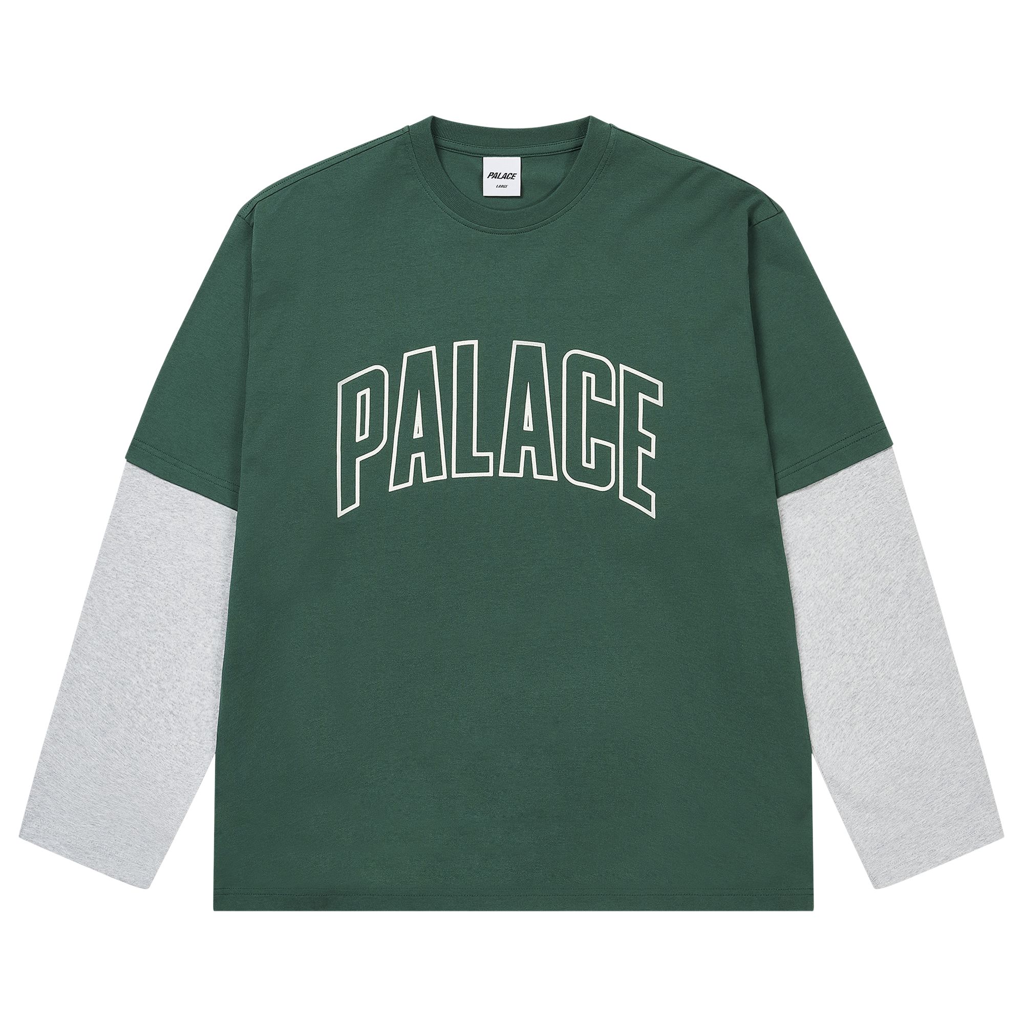 PALACE Pre-owned Surprisingly Long-sleeve 'racey Green/grey Marl' | Men's Size L
