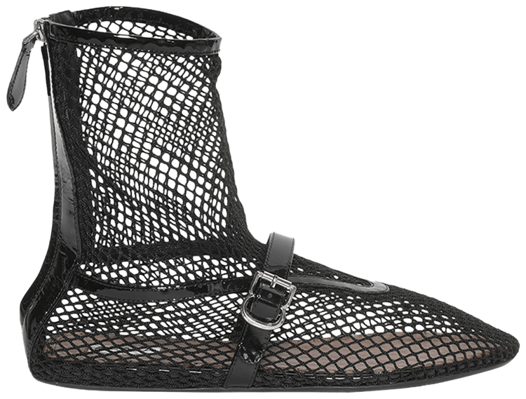 Alaia Wmns Fishnet High Ballet Flat Black