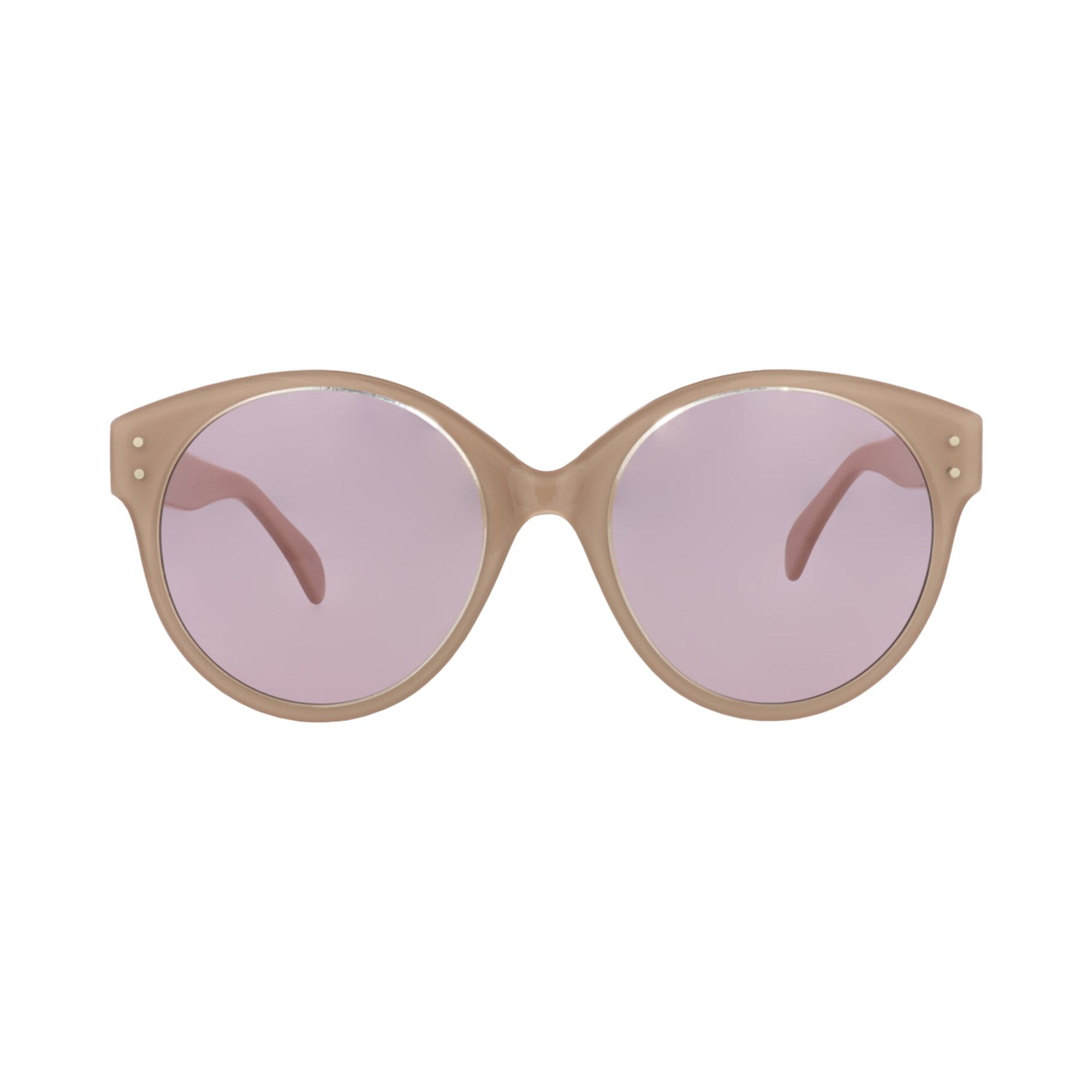 Pre-owned Alaïa Round Frame Acetate Sunglasses 'nude/violet' | Tan | Women's Size Onesize In Brown