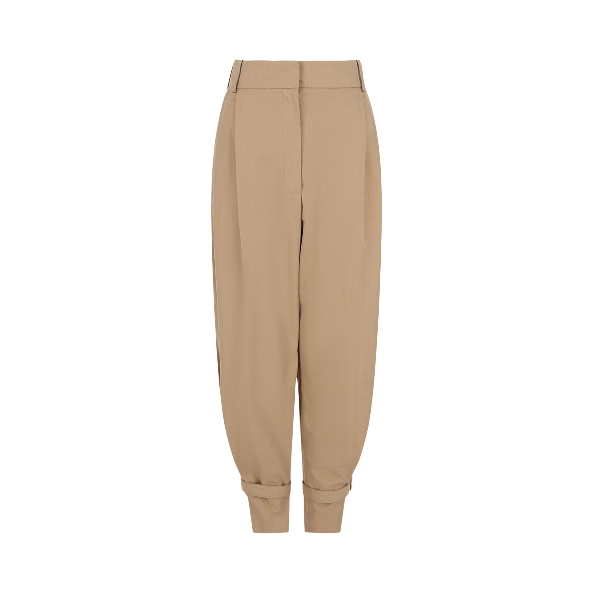 Pre-owned Alexander Mcqueen Pegged Trousers 'camel' | Tan | Women's Size 42 In Brown