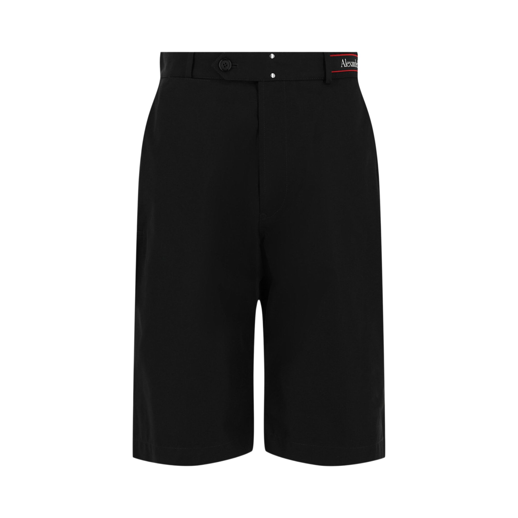 Pre-owned Alexander Mcqueen Logo Tape Shorts 'black' | Men's Size 46