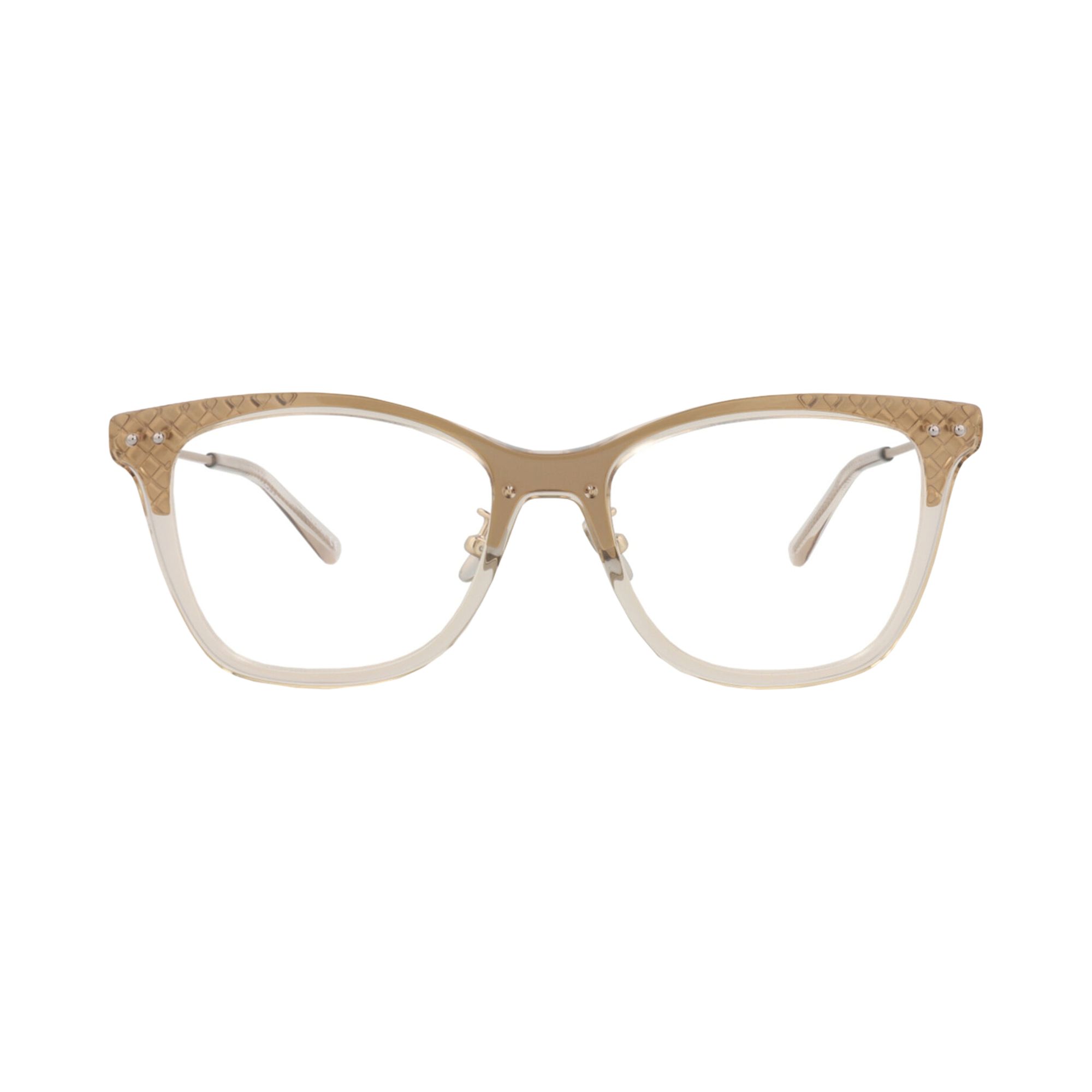 Pre-owned Bottega Veneta Cat Eye Frame Acetate Optical Frames 'nude/gold/transparent' | Tan | Women's Size One In Brown