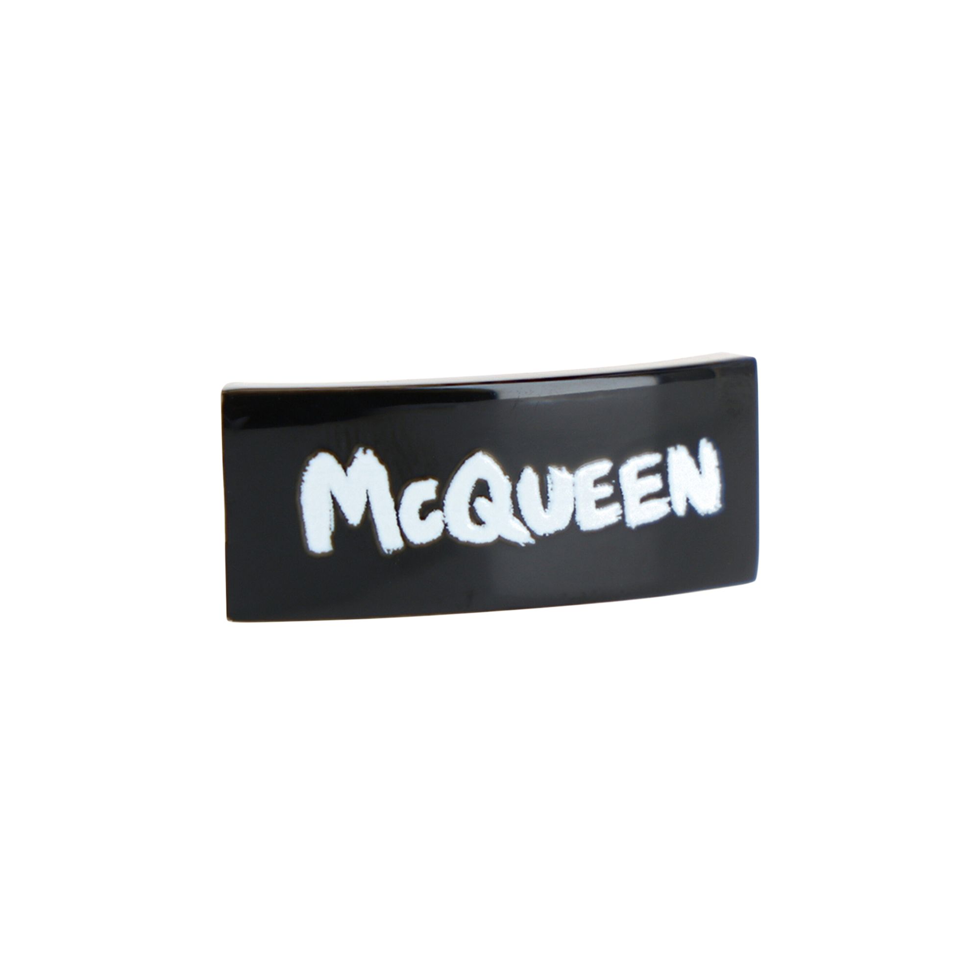 Pre-owned Alexander Mcqueen Signature Shoe Lace Clip 'black/white' | Men's Size Onesize