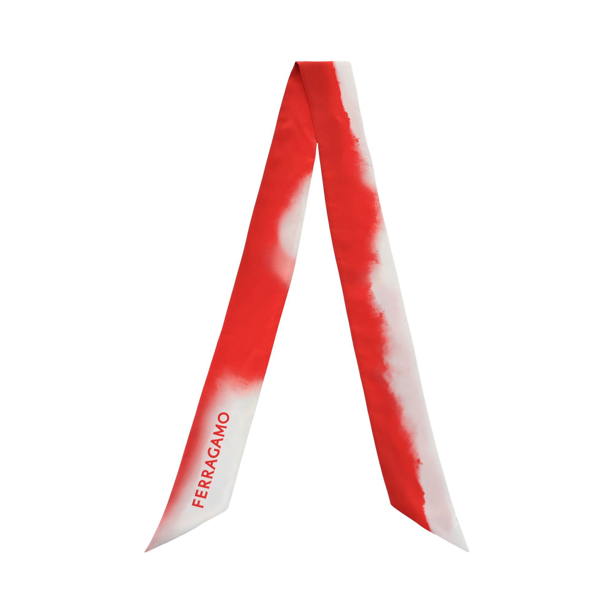 Pre-owned Ferragamo Tie Dye Silk Bandeau 'red' | Women's Size Onesize