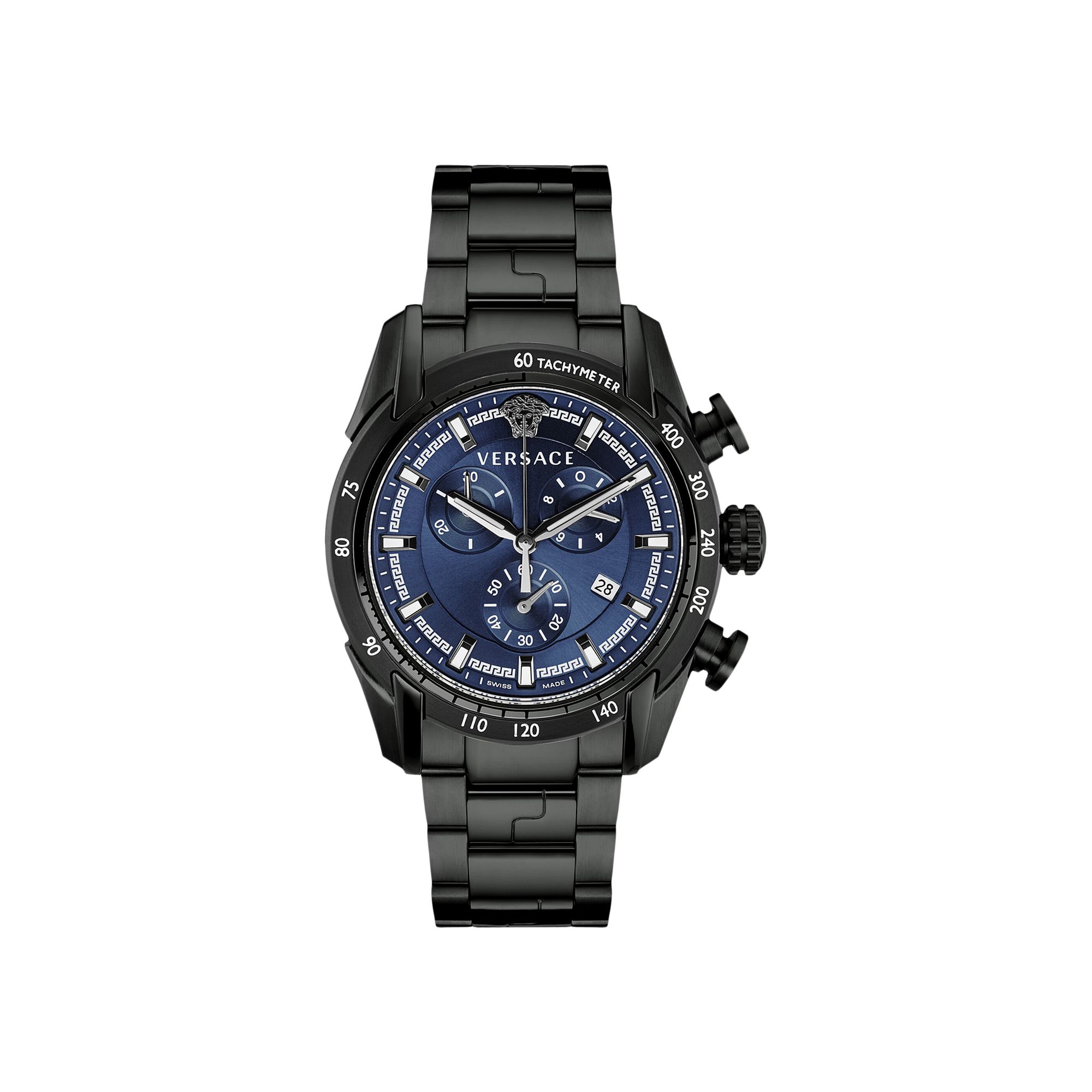 Pre-owned Versace V Ray Chronograph Watch 'black' | Men's Size Onesize