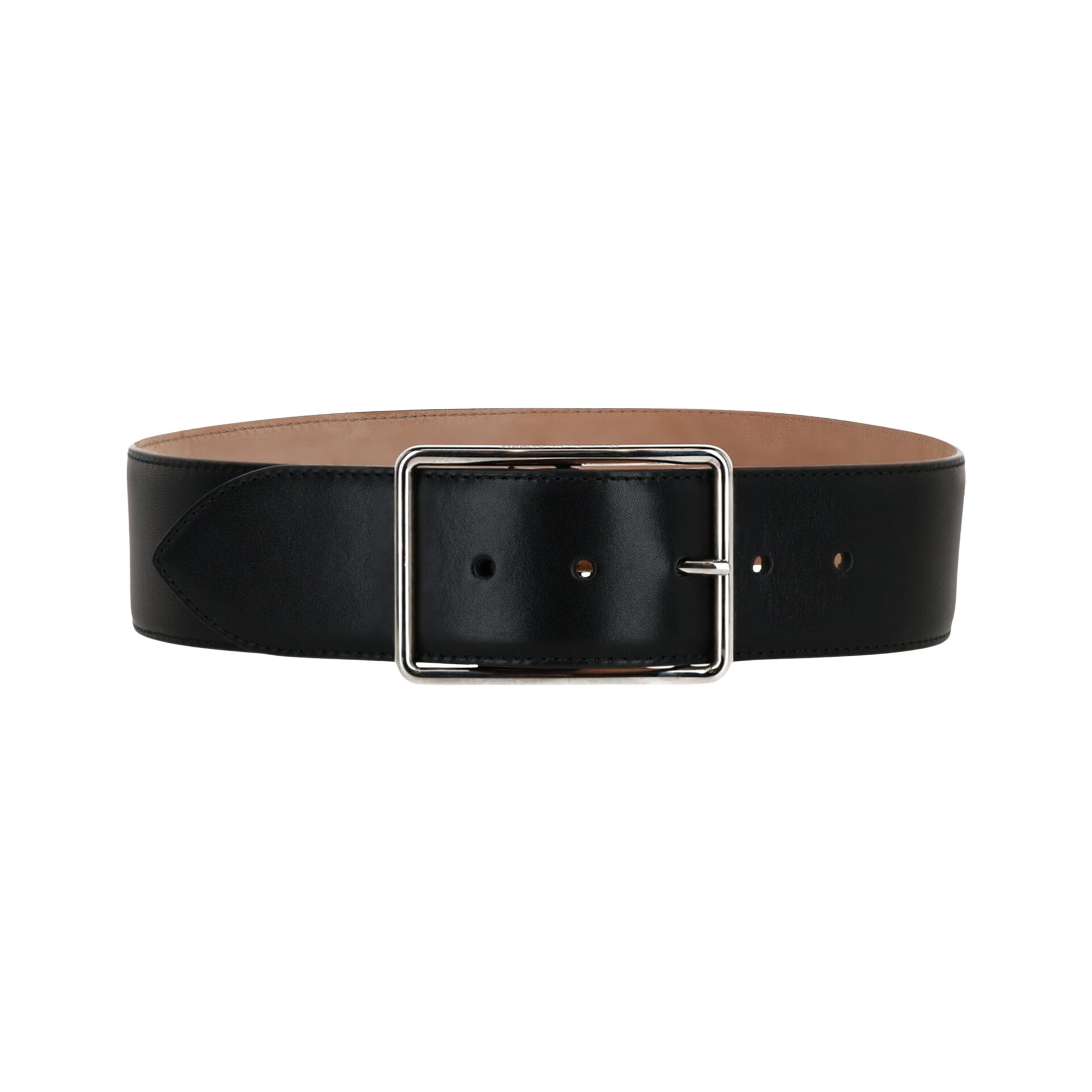 Pre-owned Alexander Mcqueen Wide Leather Belt 'black' | Women's Size 70