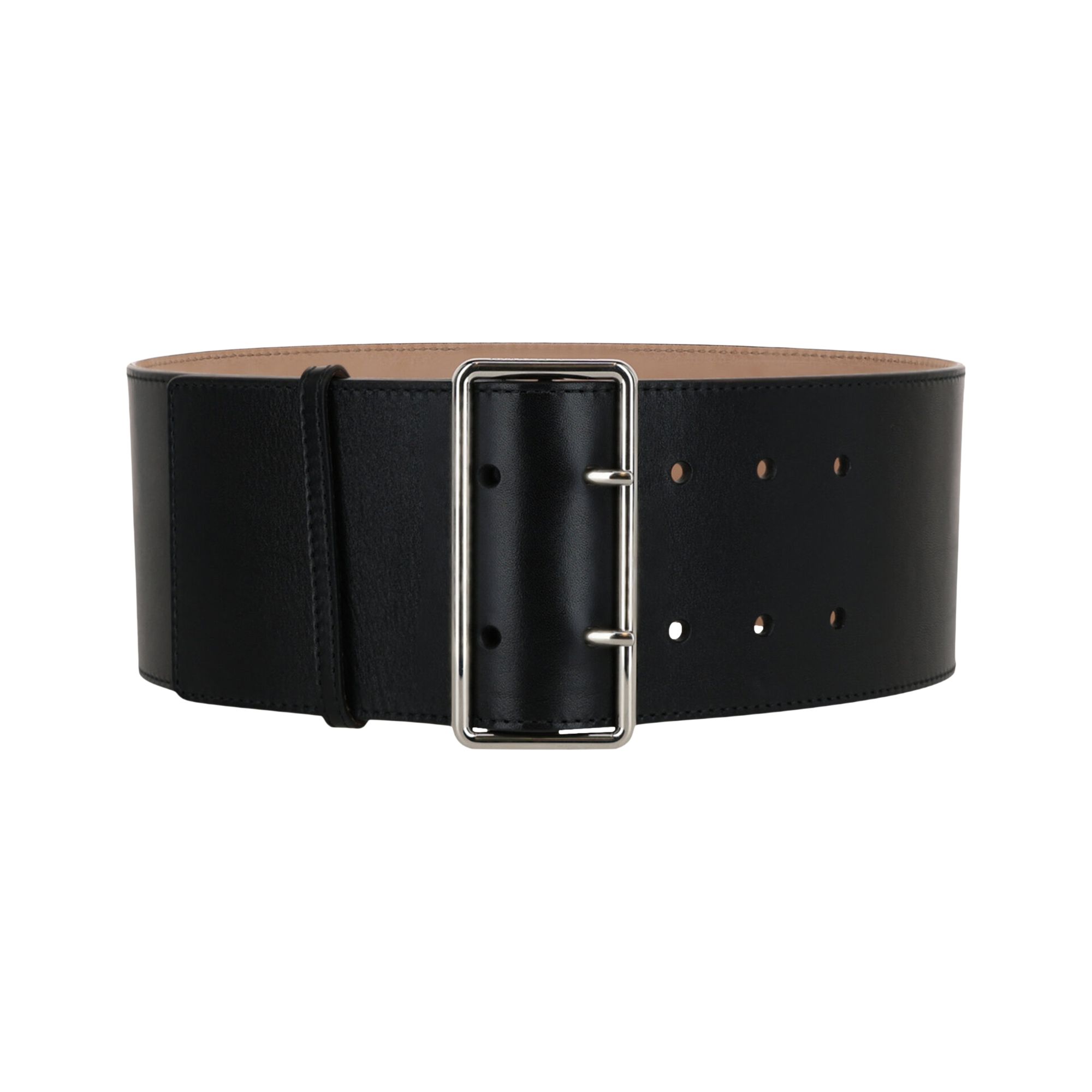 Pre-owned Alexander Mcqueen Wide Ecolux Military Belt 'black' | Women's Size 70