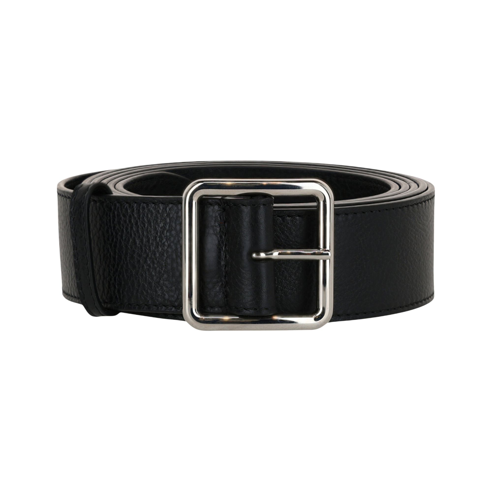 Pre-owned Alexander Mcqueen Long Pebbled Leather Belt 'black' | Women's Size 85