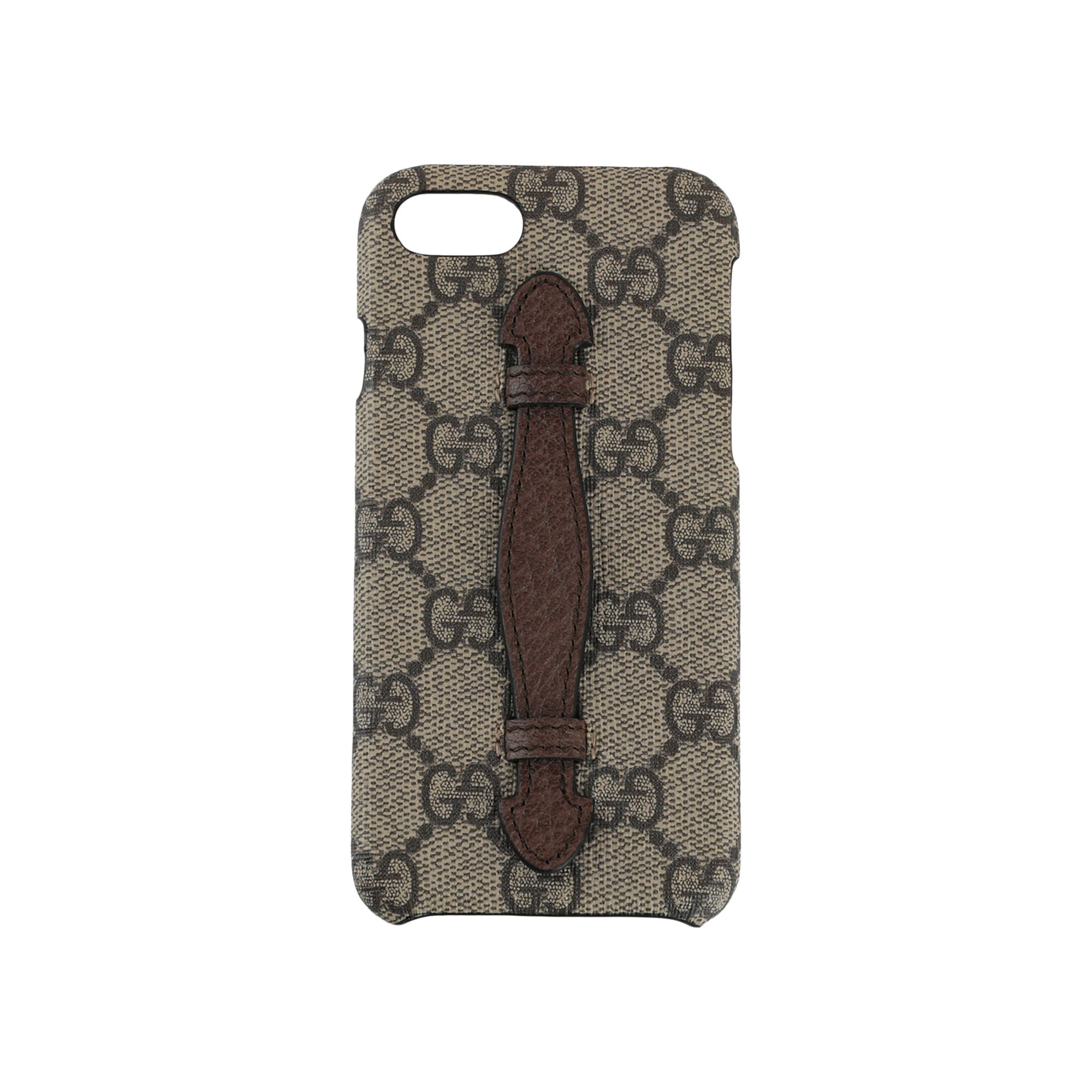Pre-owned Gucci Gg Supreme Selleria Iphone 8 Case 'tan' | Men's Size Onesize In Brown