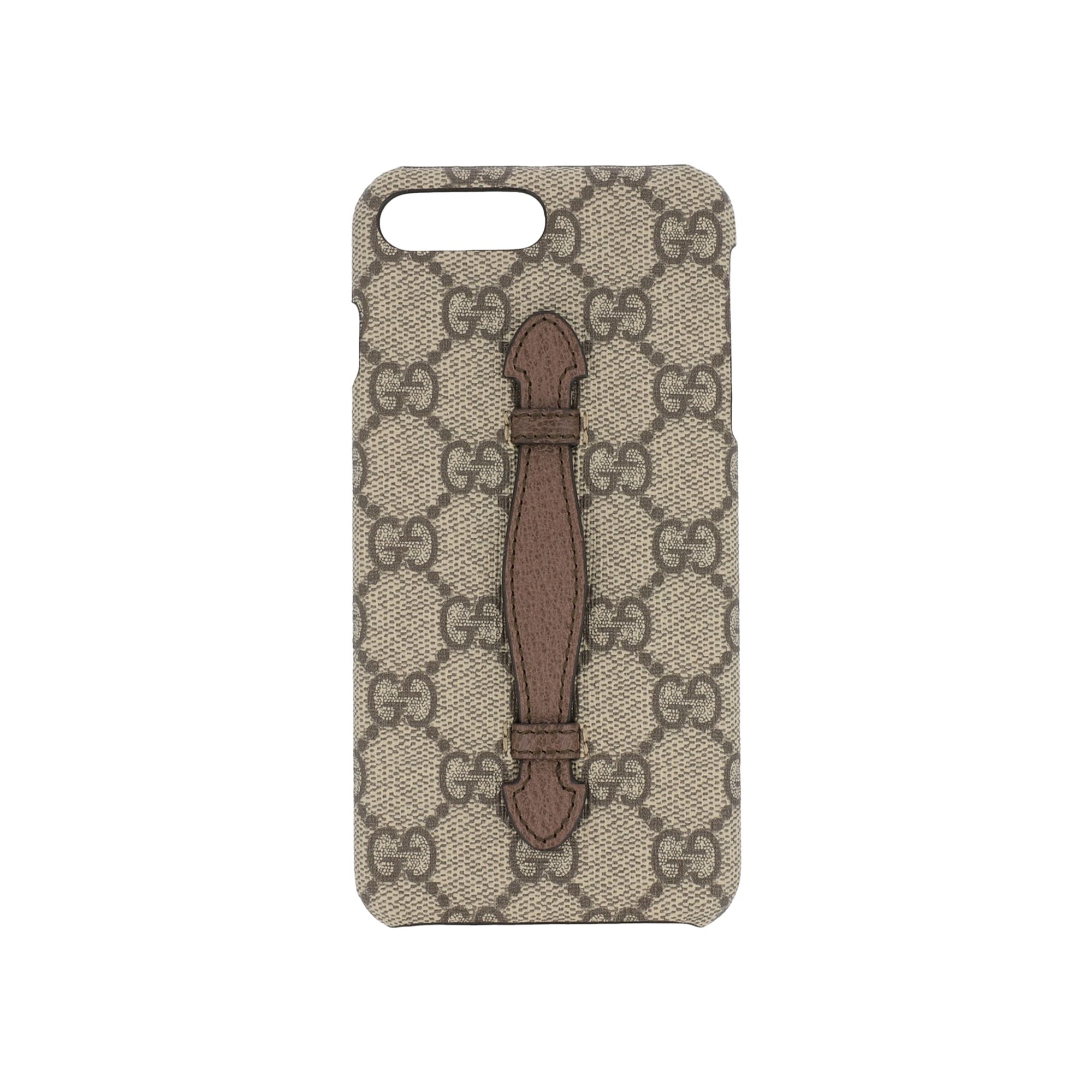 Pre-owned Gucci Gg Supreme Selleria Iphone 8 Plus Case 'beige/ebony/new Maple' | Multi-color | Men's Size Ones
