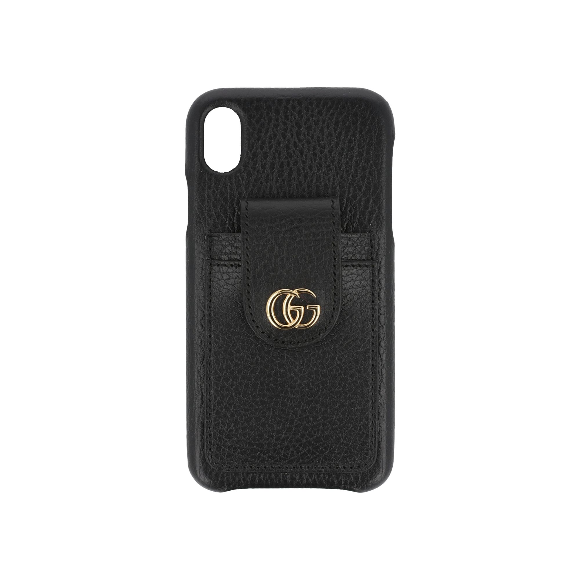 Pre-owned Gucci Gg Marmont Leather Iphone Xr Case 'black' | Women's Size Onesize