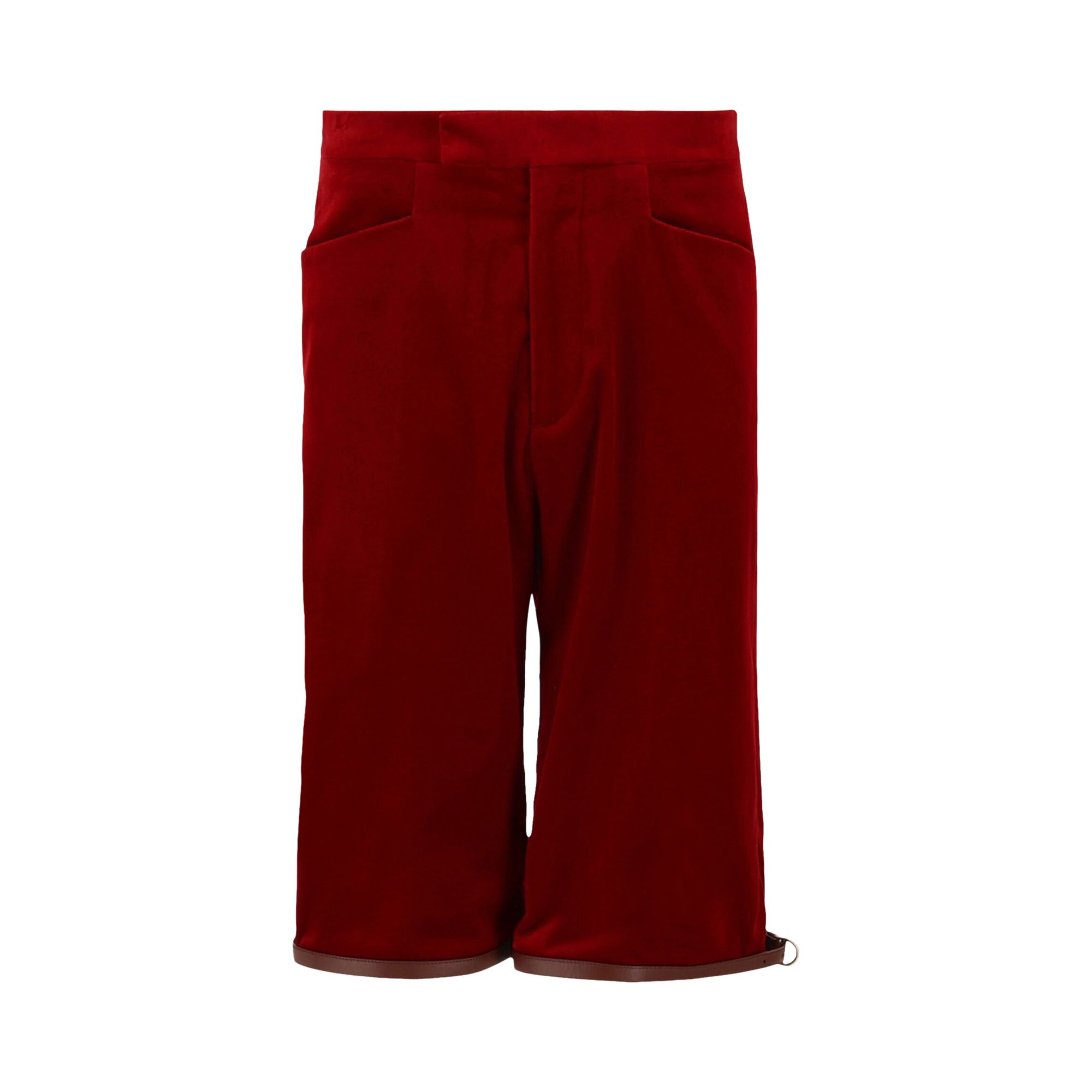 Pre-owned Gucci Stretch Velvet Shorts 'red' | Men's Size 50