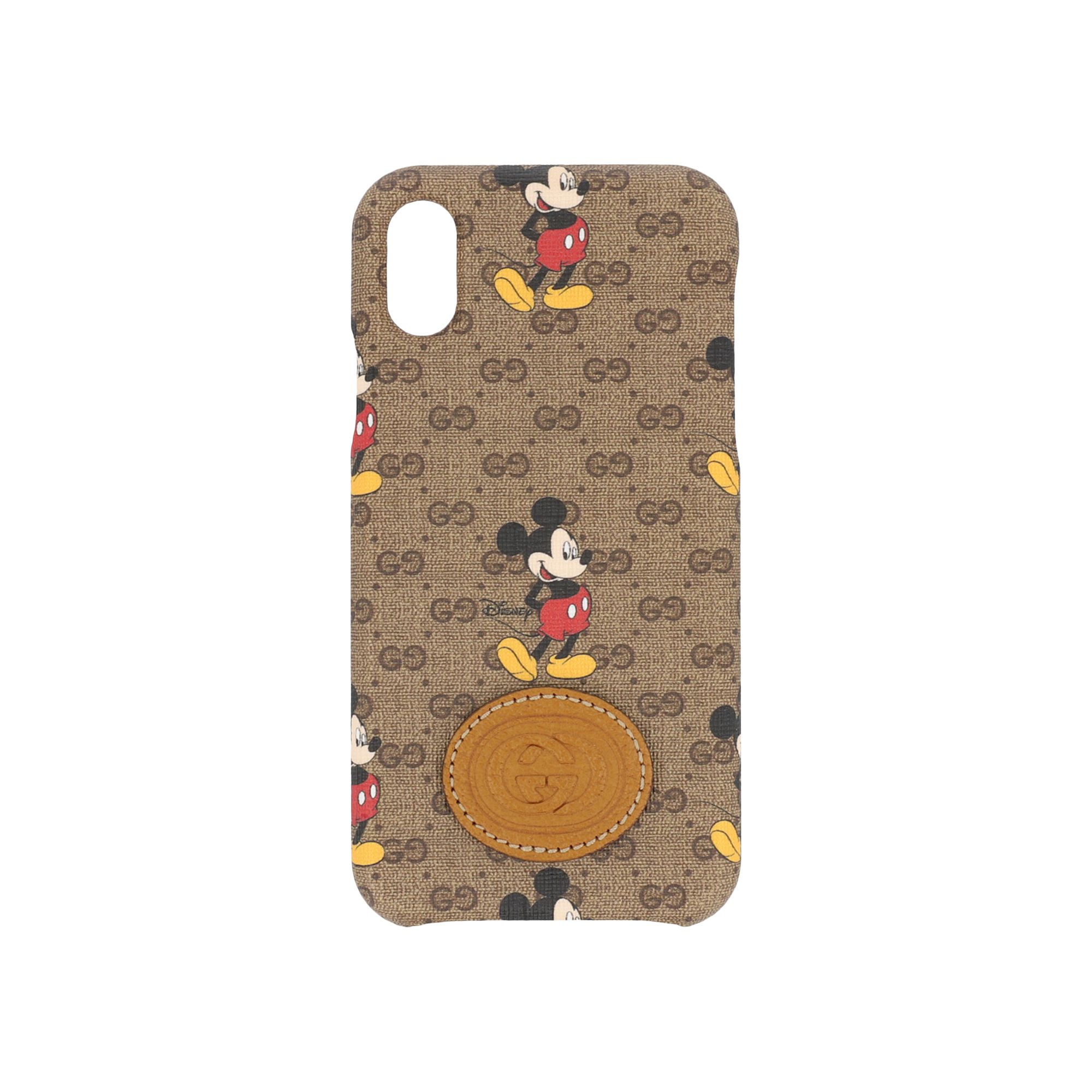 Pre-owned Gucci Gg Supreme Mickey Iphone X/xs Case 'brown' | Men's Size Onesize