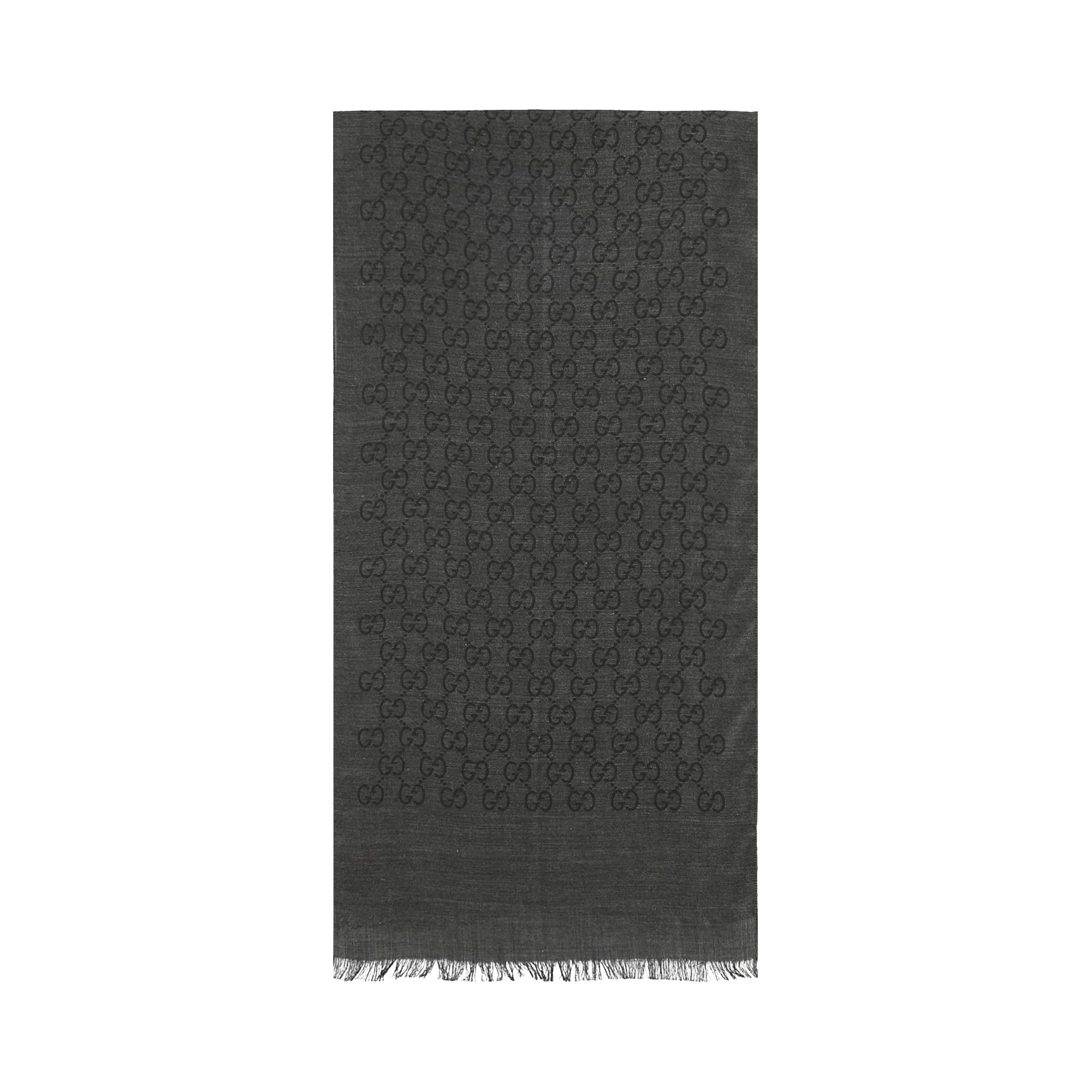 Pre-owned Gucci Gg Jacquard Pattern Knit Scarf 'anthracite' | Black | Women's Size Onesize