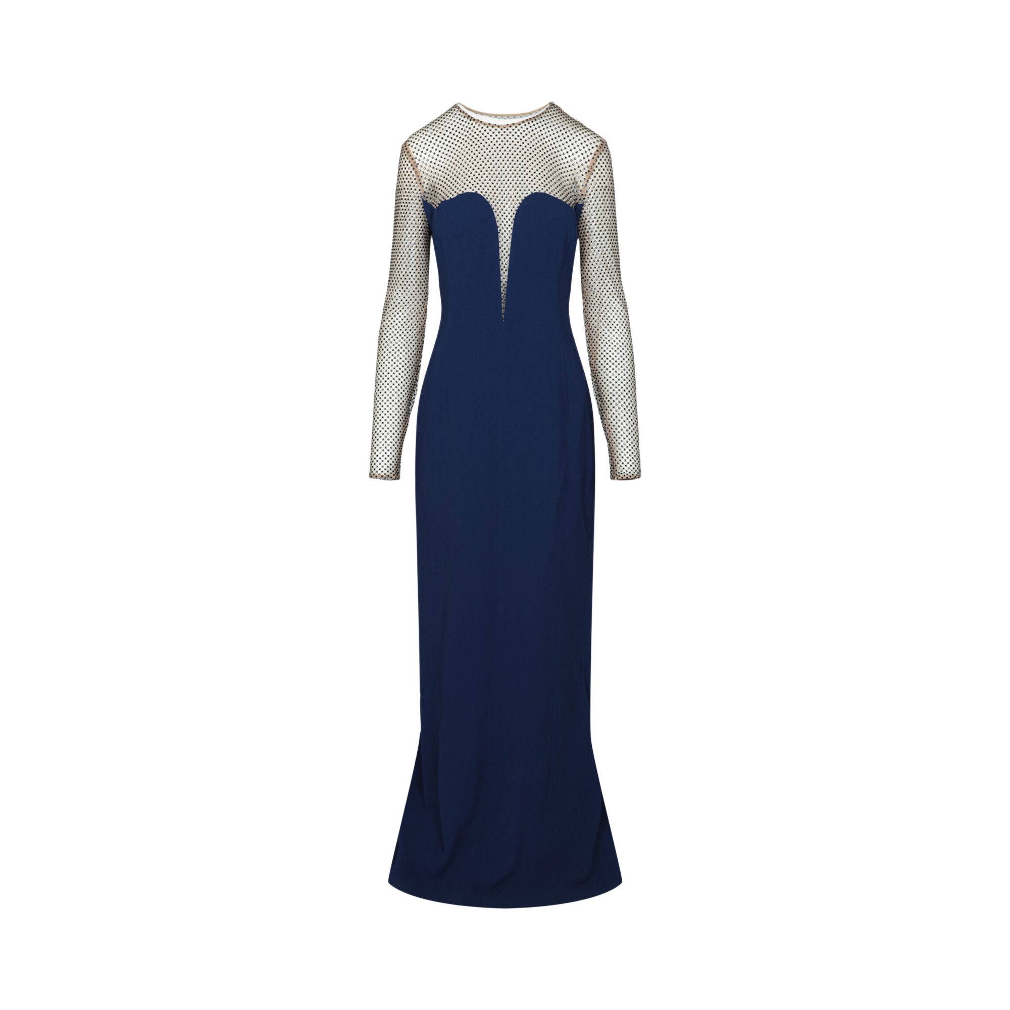 Pre-owned Stella Mccartney Myah Embellished Long-sleeve Gown 'blue' | Women's Size 36